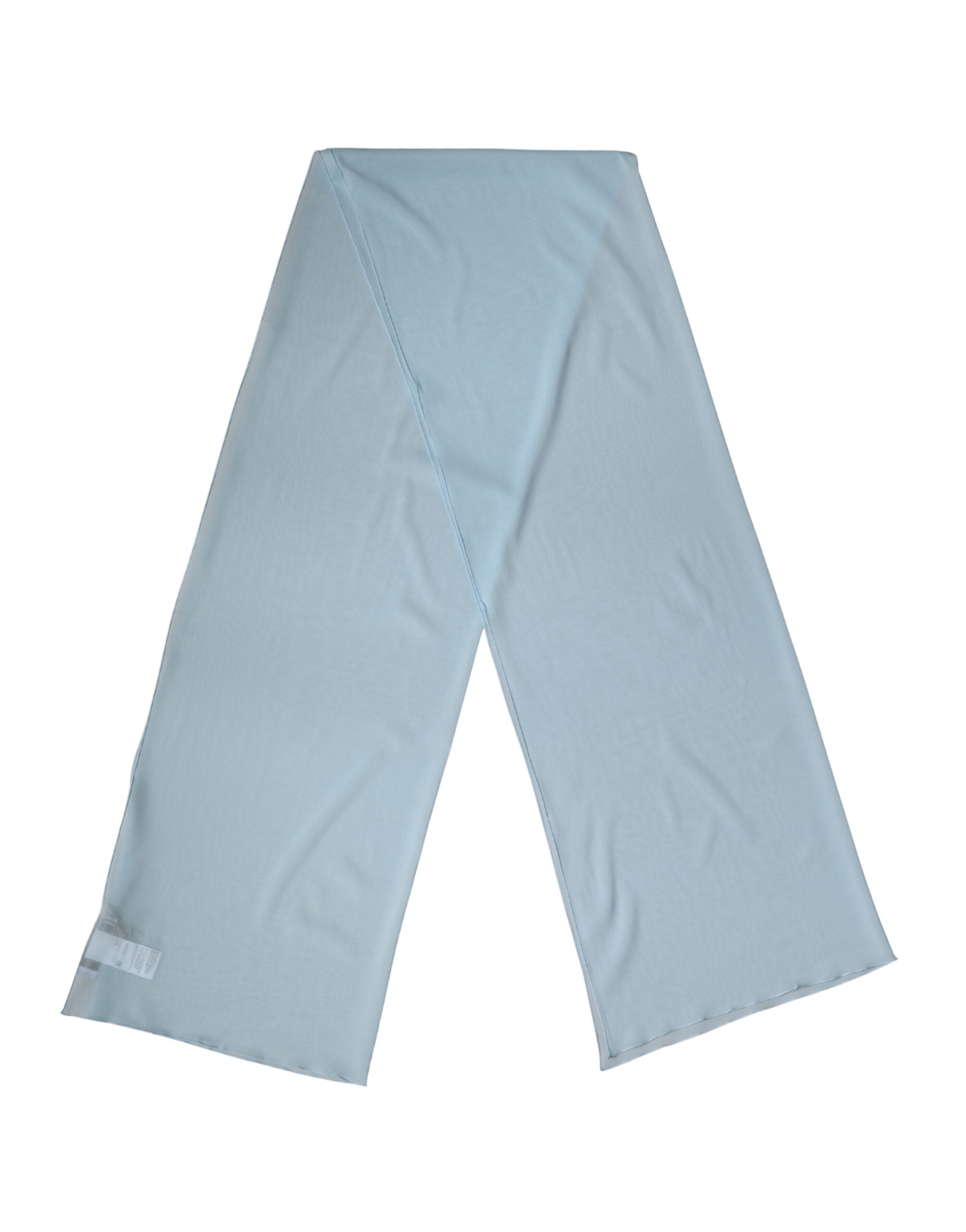 Light Blue Silk Neck Wrap Shawl Stole 200cm x 64cm  Scarf - ventzia