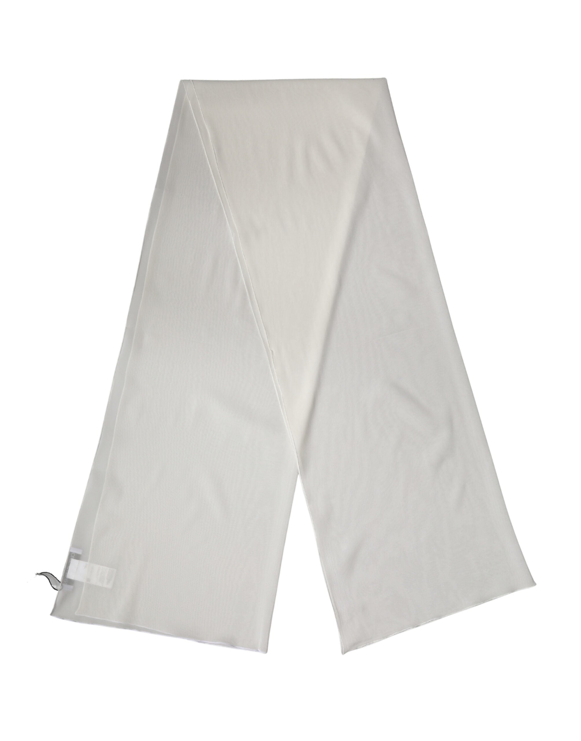 Off White Silk Neck Wrap Shawl Stole 200cm x 64cm Scarf - ventzia