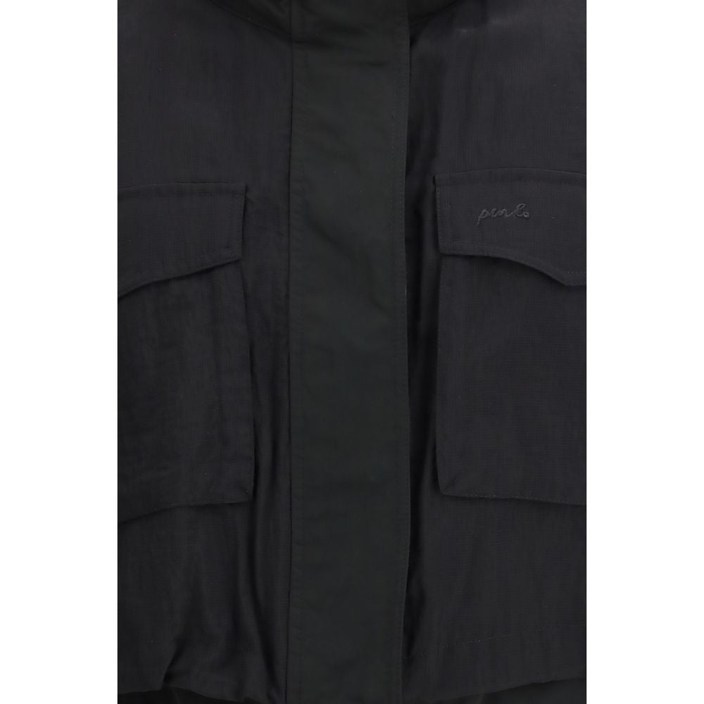 Black Nylon Sleveless Jacket - ventzia