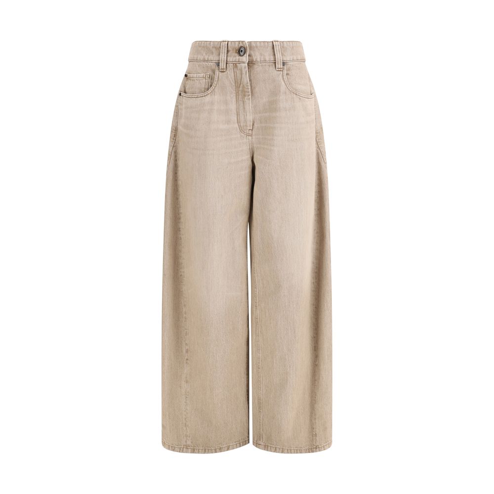 Beige Cotton Jeans Denim - ventzia