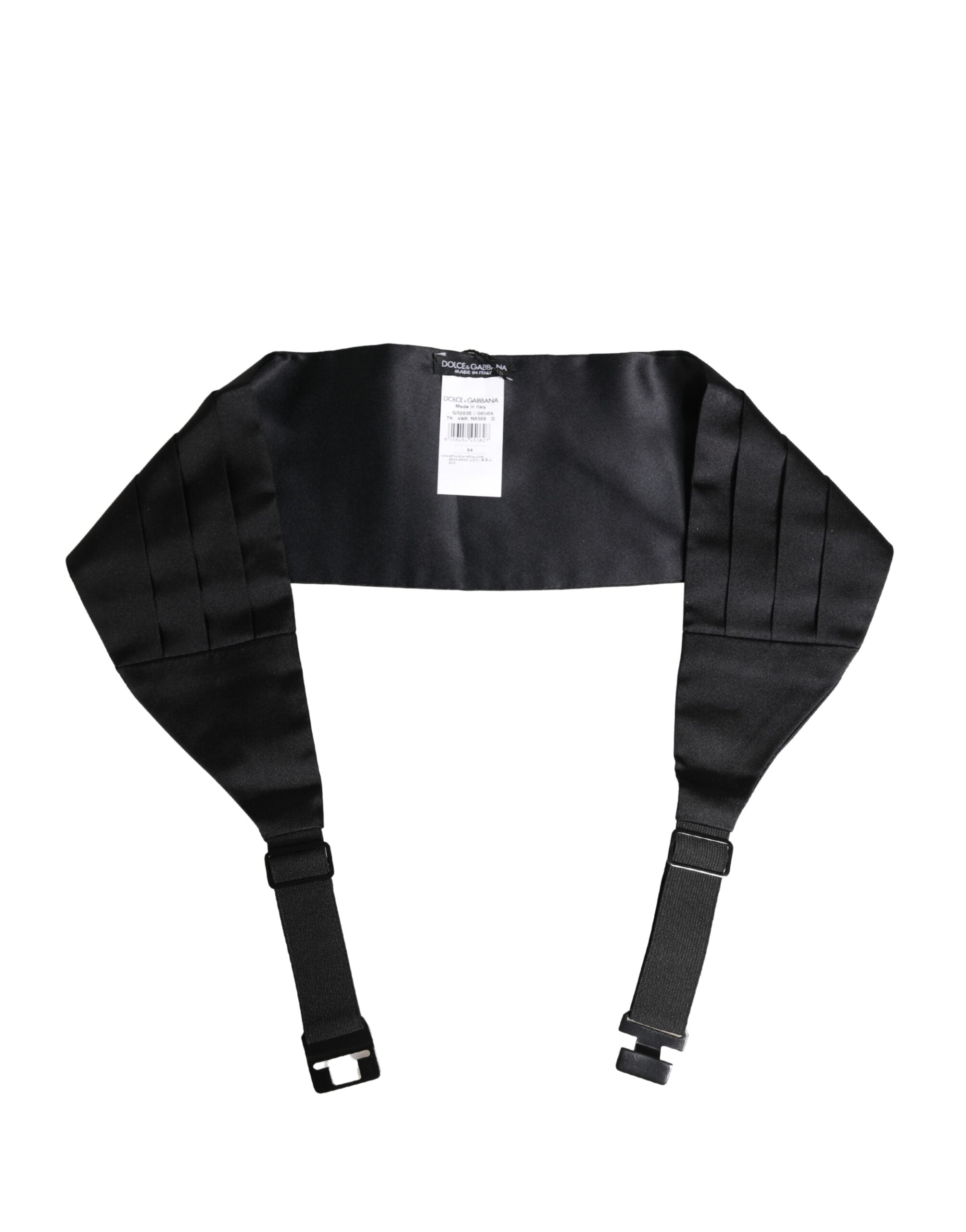 Black 100% Silk Wide Belt Waist Cummerbund - ventzia