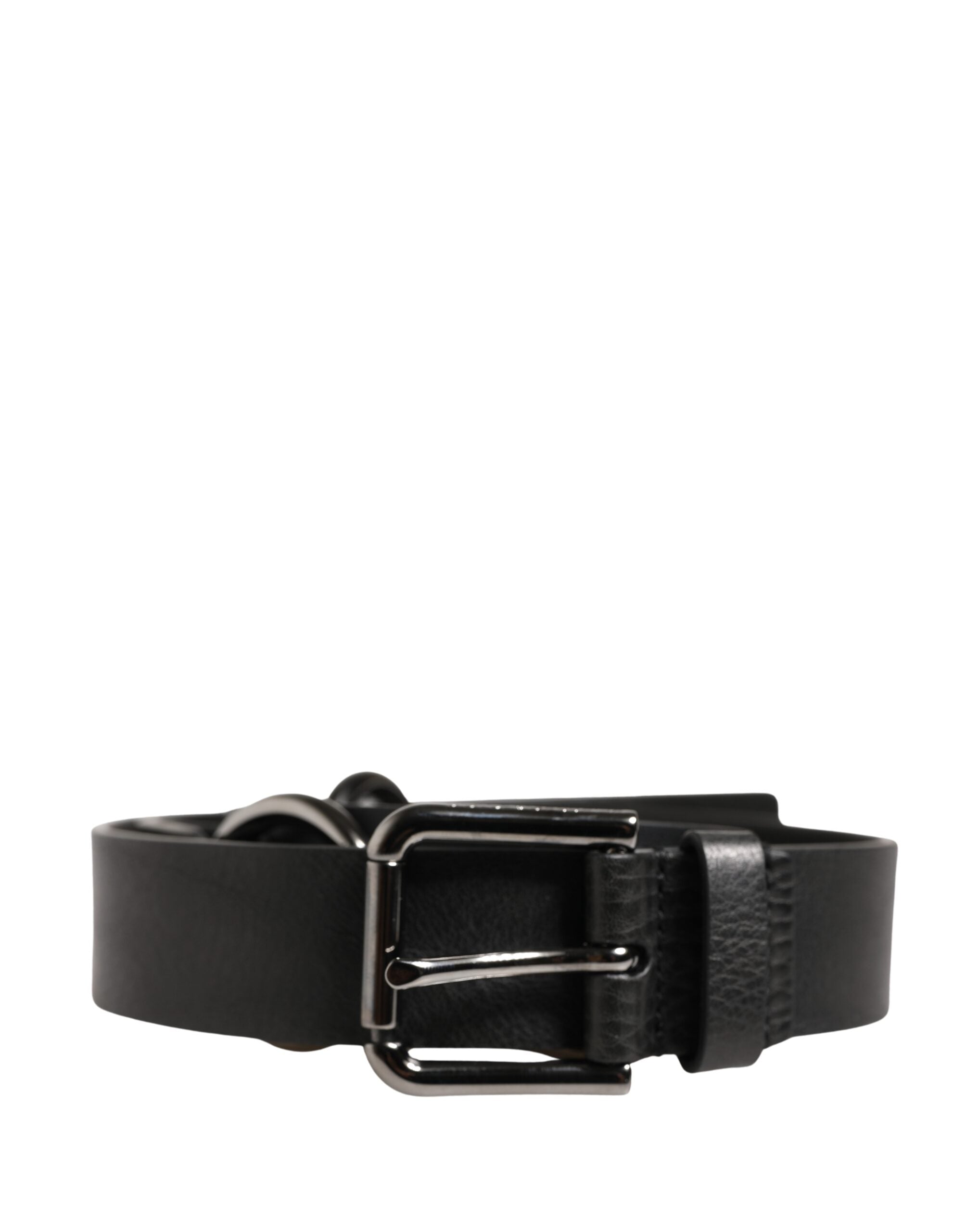Black Leather Silver Chain Waist Men Belt - ventzia