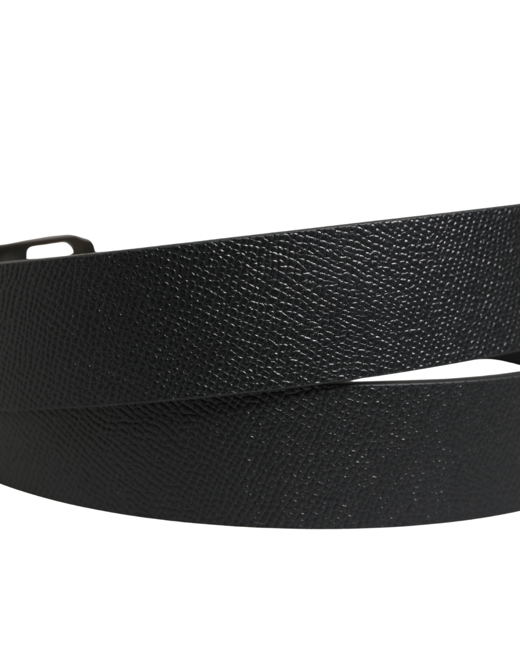 Black Calf Leather Gold Metal Buckle  Belt - ventzia
