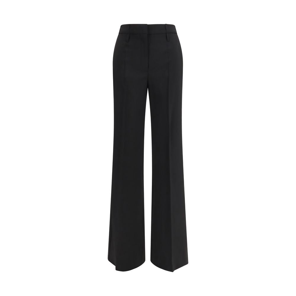 Black Fleece Wool Flared Pants - ventzia