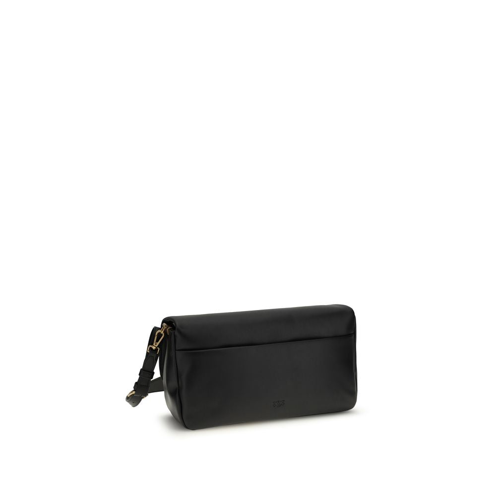Black Calf Leather Bos Taurus Shoulder Bag - ventzia