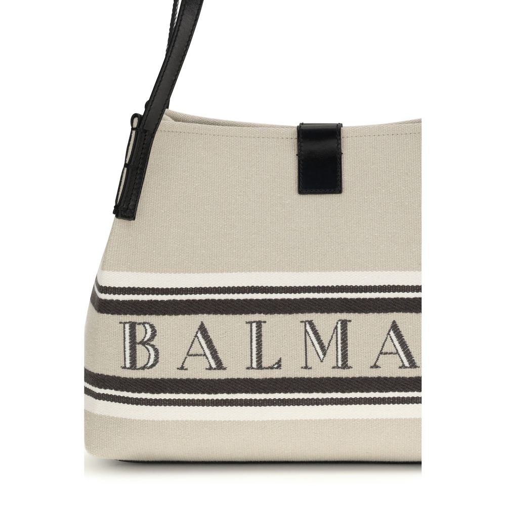 Beige Cotton Shoulder Bag - ventzia