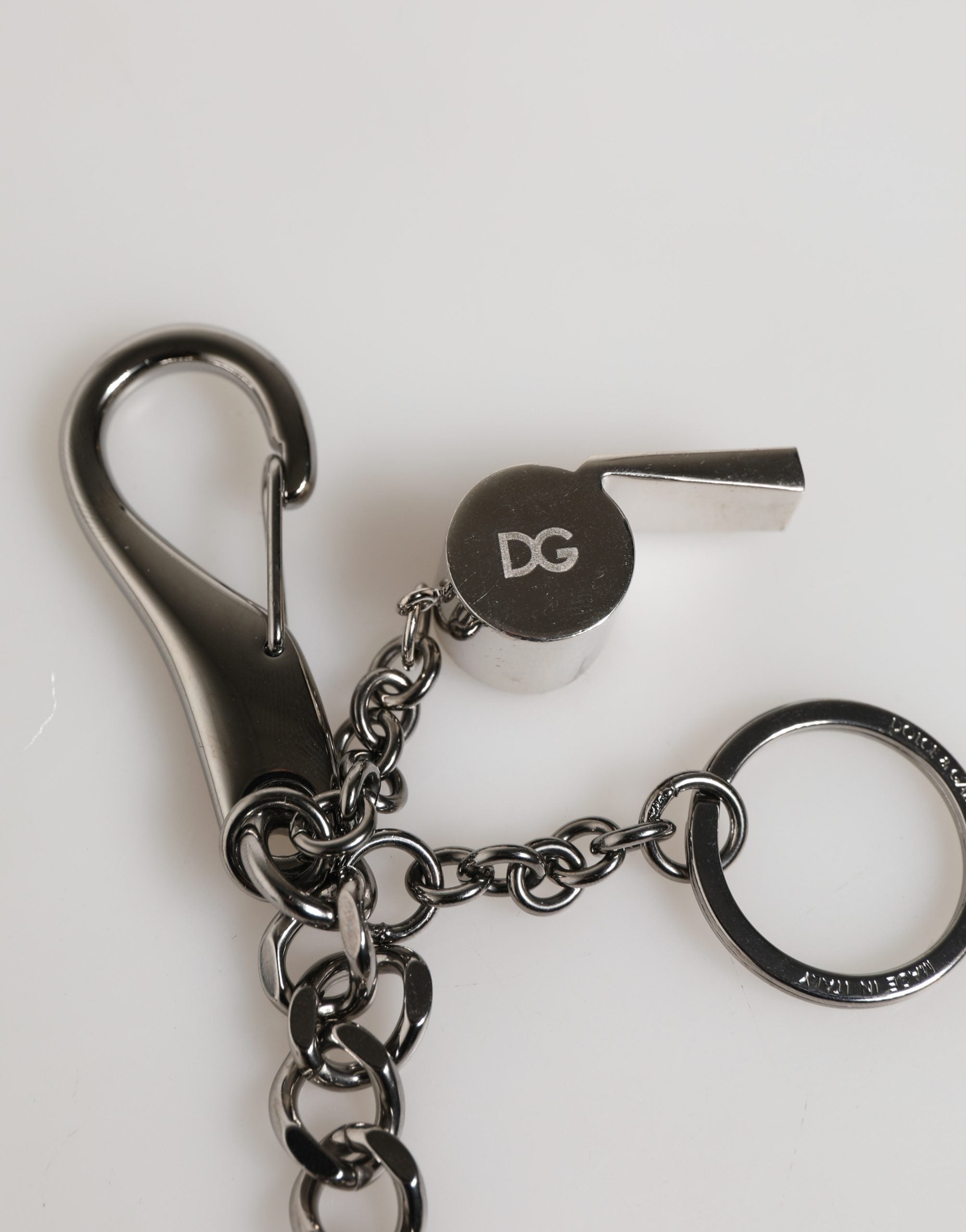 Silver Brass Metal DG Logo Crystal Ring Keyring Keychain - ventzia