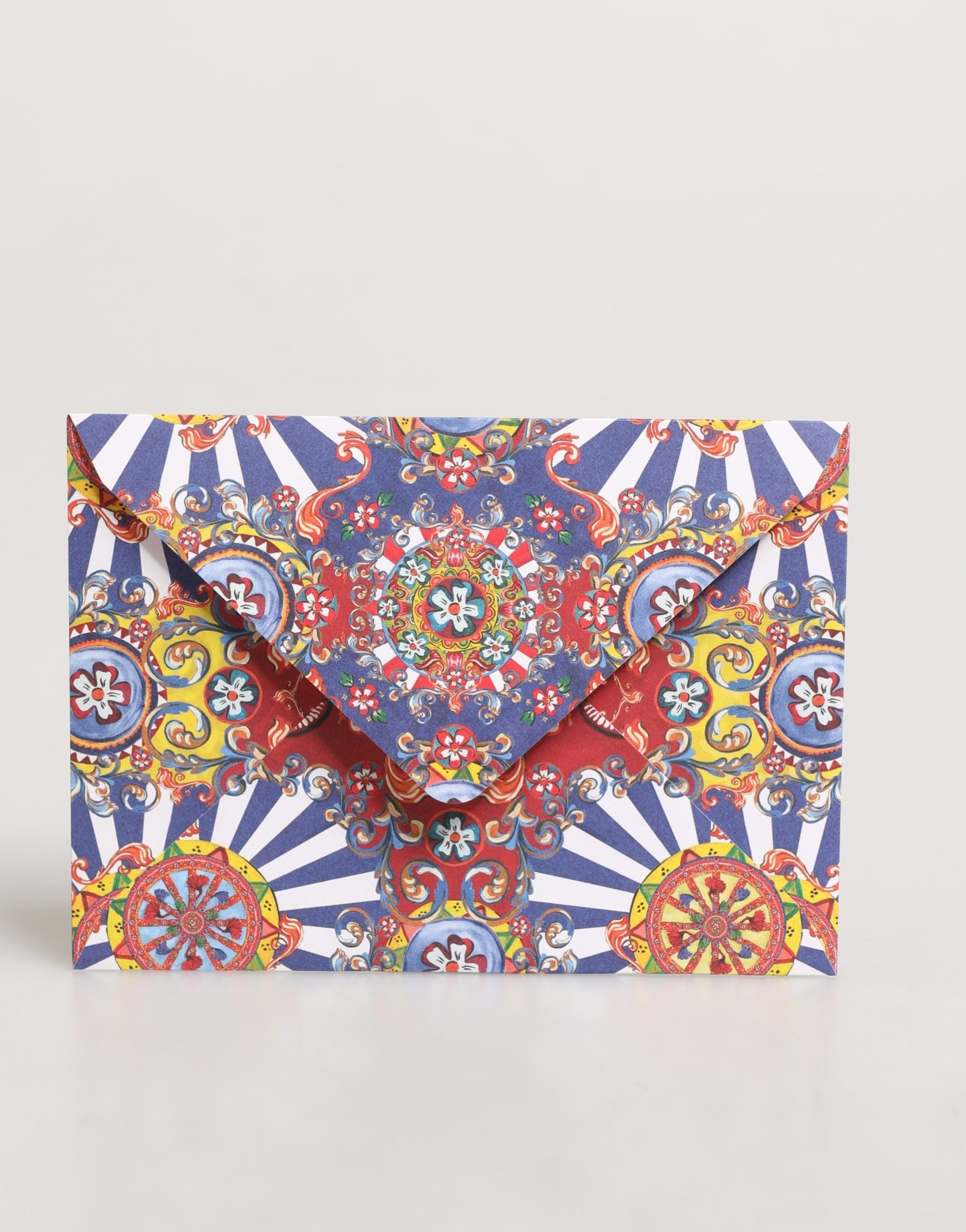 Multicolor Carretto Siciliano Envelope Post Card Holder - ventzia