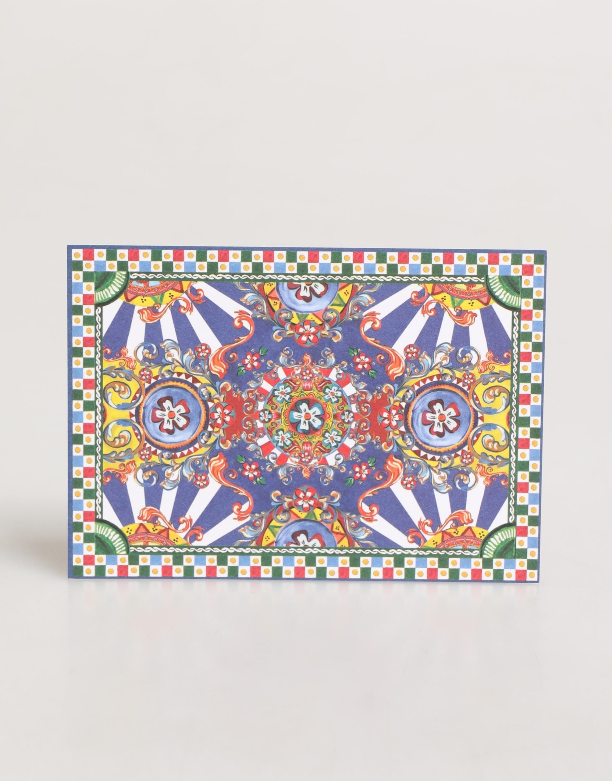 Multicolor Carretto Siciliano Envelope Post Card Holder - ventzia