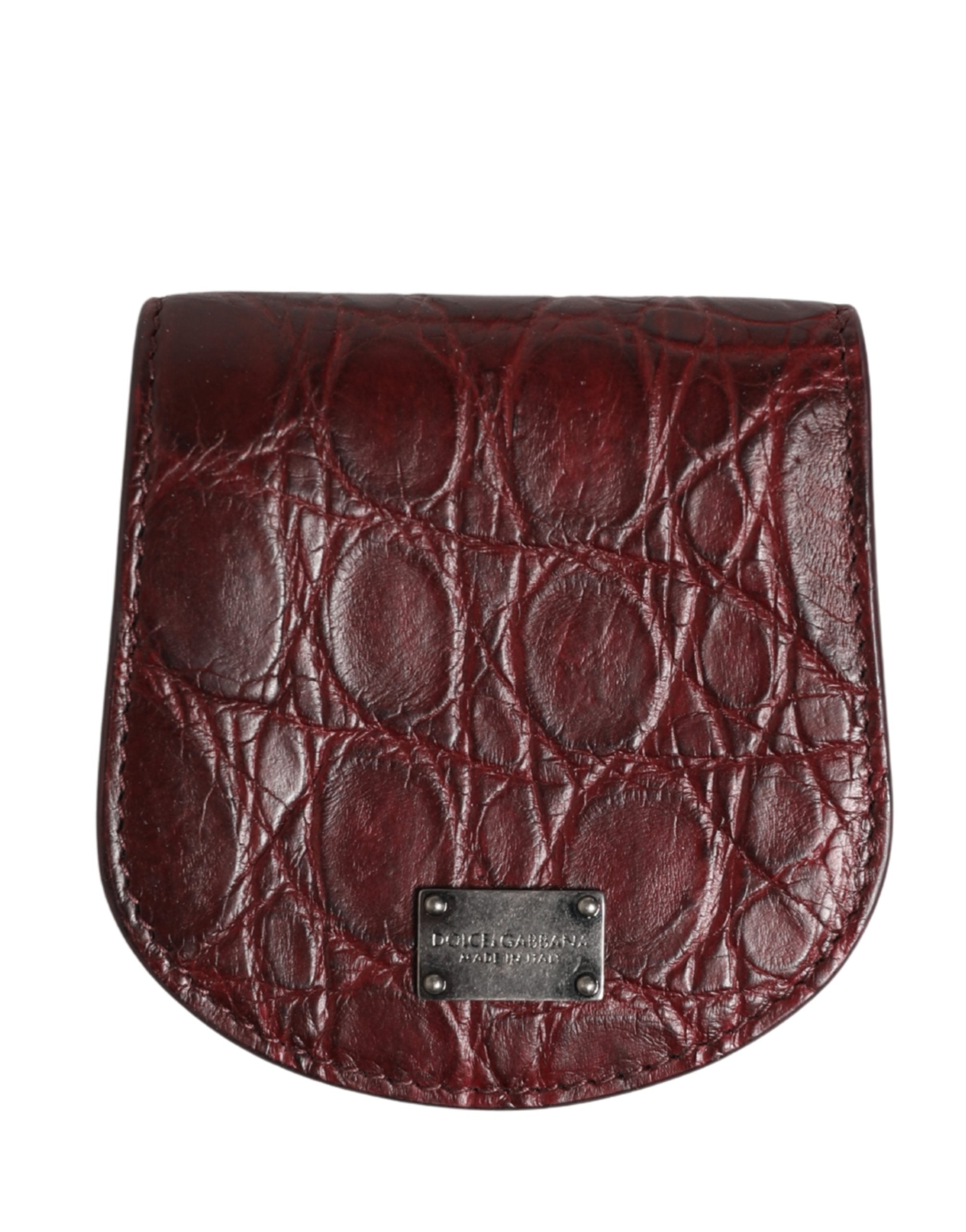 Burgundy Exotic Skin Condom Case Holder Pocket Wallet - ventzia