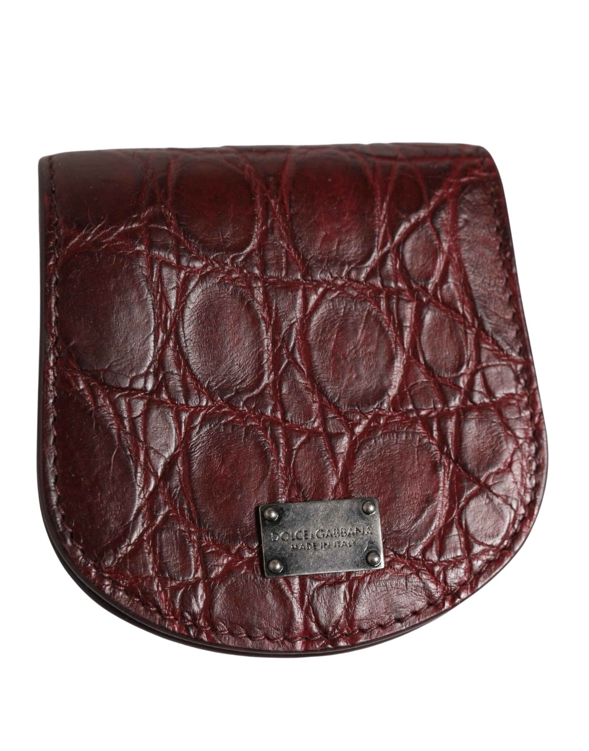 Burgundy Exotic Skin Condom Case Holder Pocket Wallet - ventzia