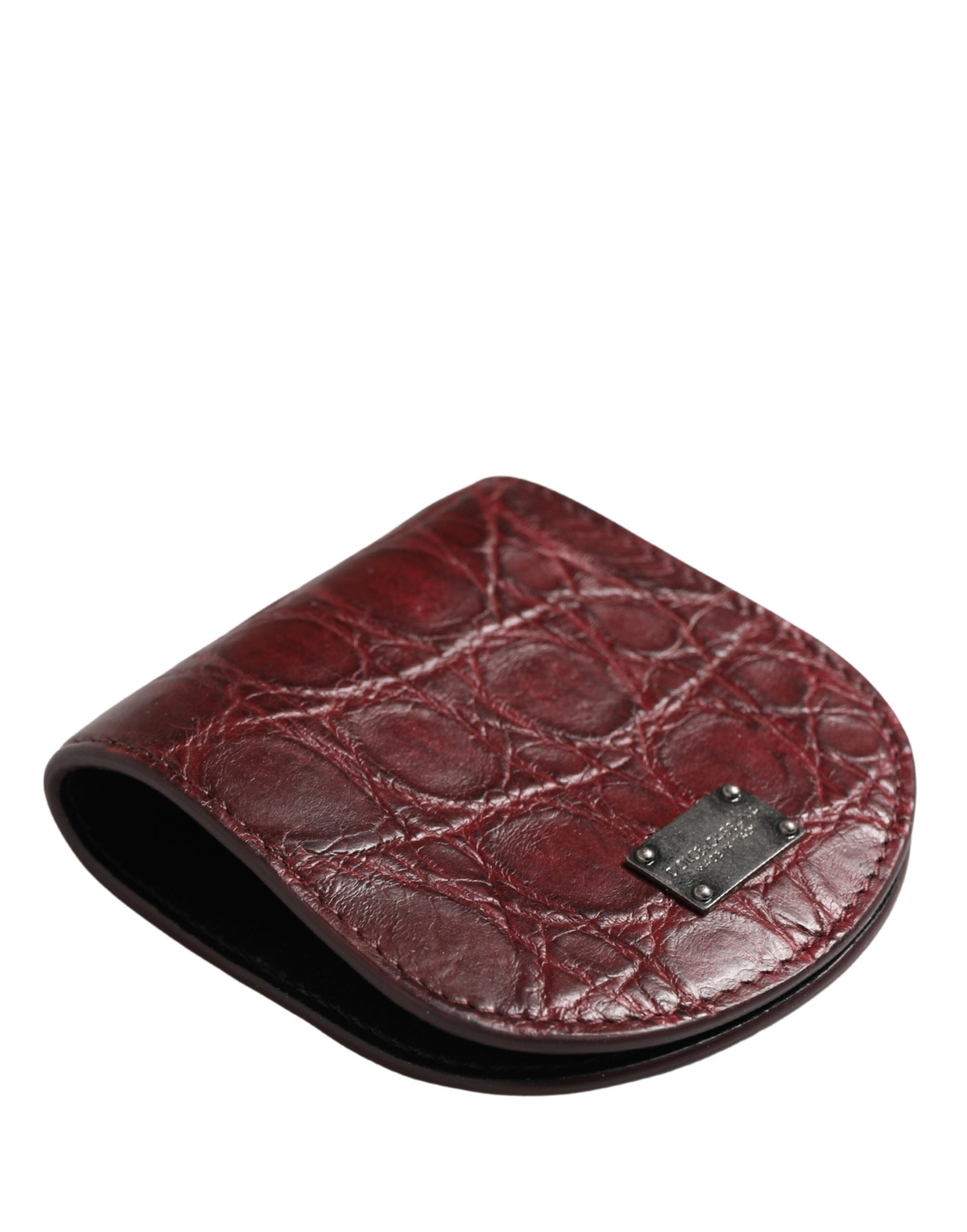 Burgundy Exotic Skin Condom Case Holder Pocket Wallet - ventzia