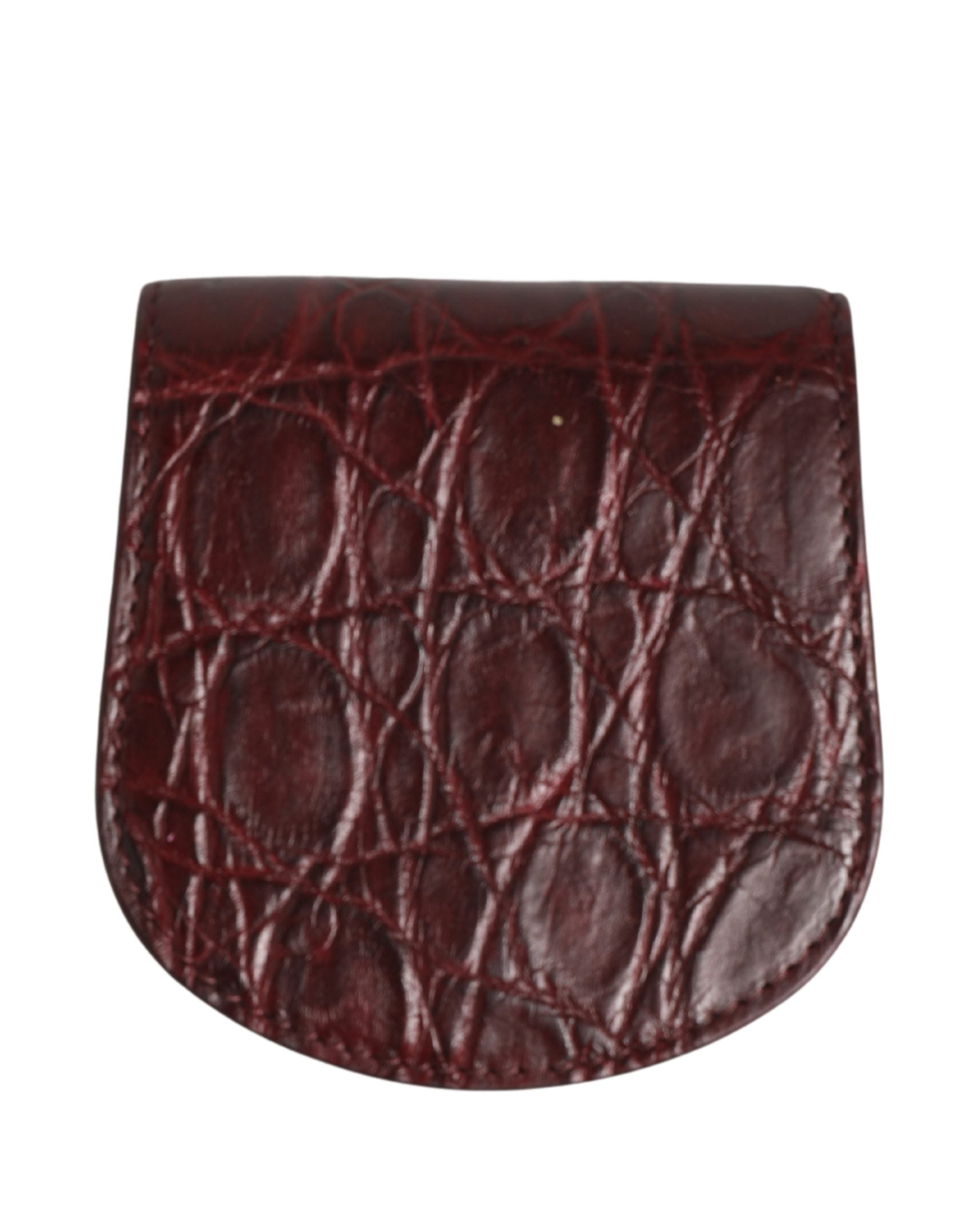 Burgundy Exotic Skin Condom Case Holder Pocket Wallet - ventzia
