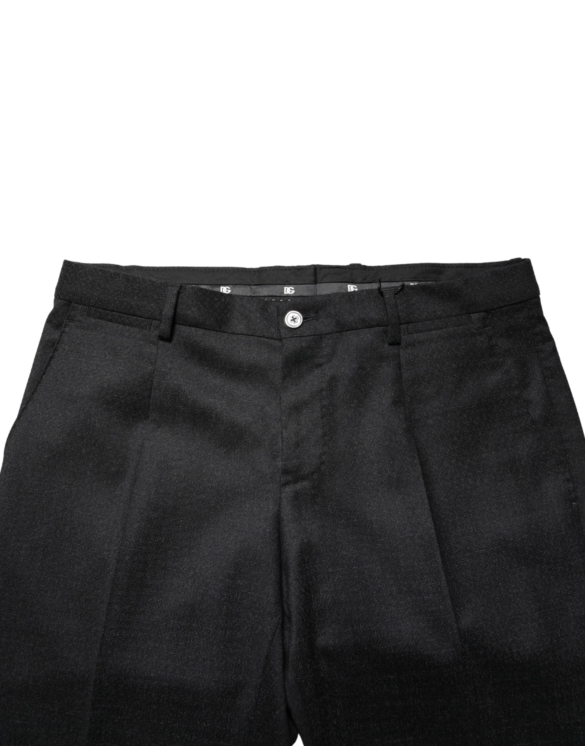 Black Wool Skinny Men Dress Trouser Pants - ventzia