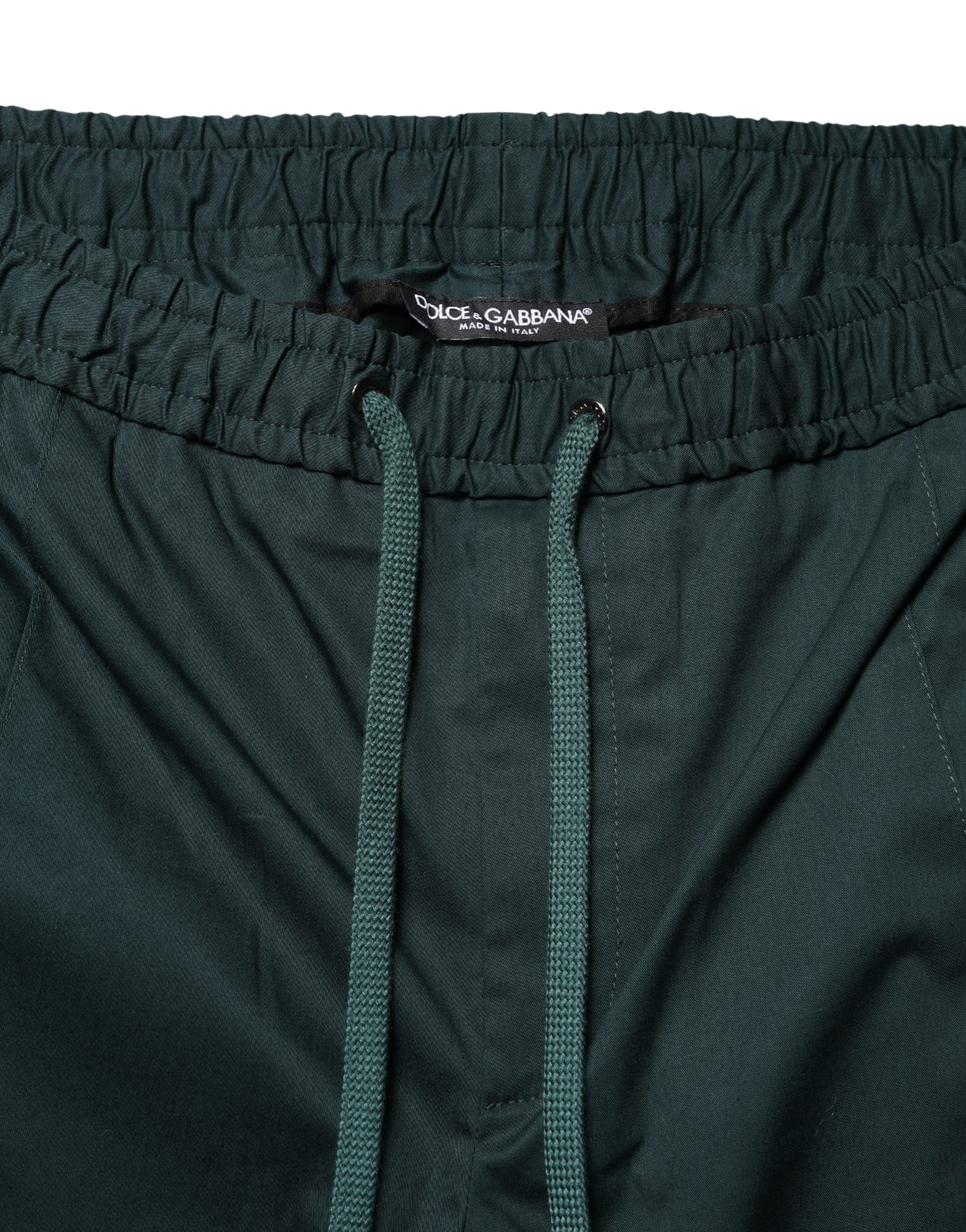 Green Cotton Skinny Men Jogger Trouser Pants - ventzia