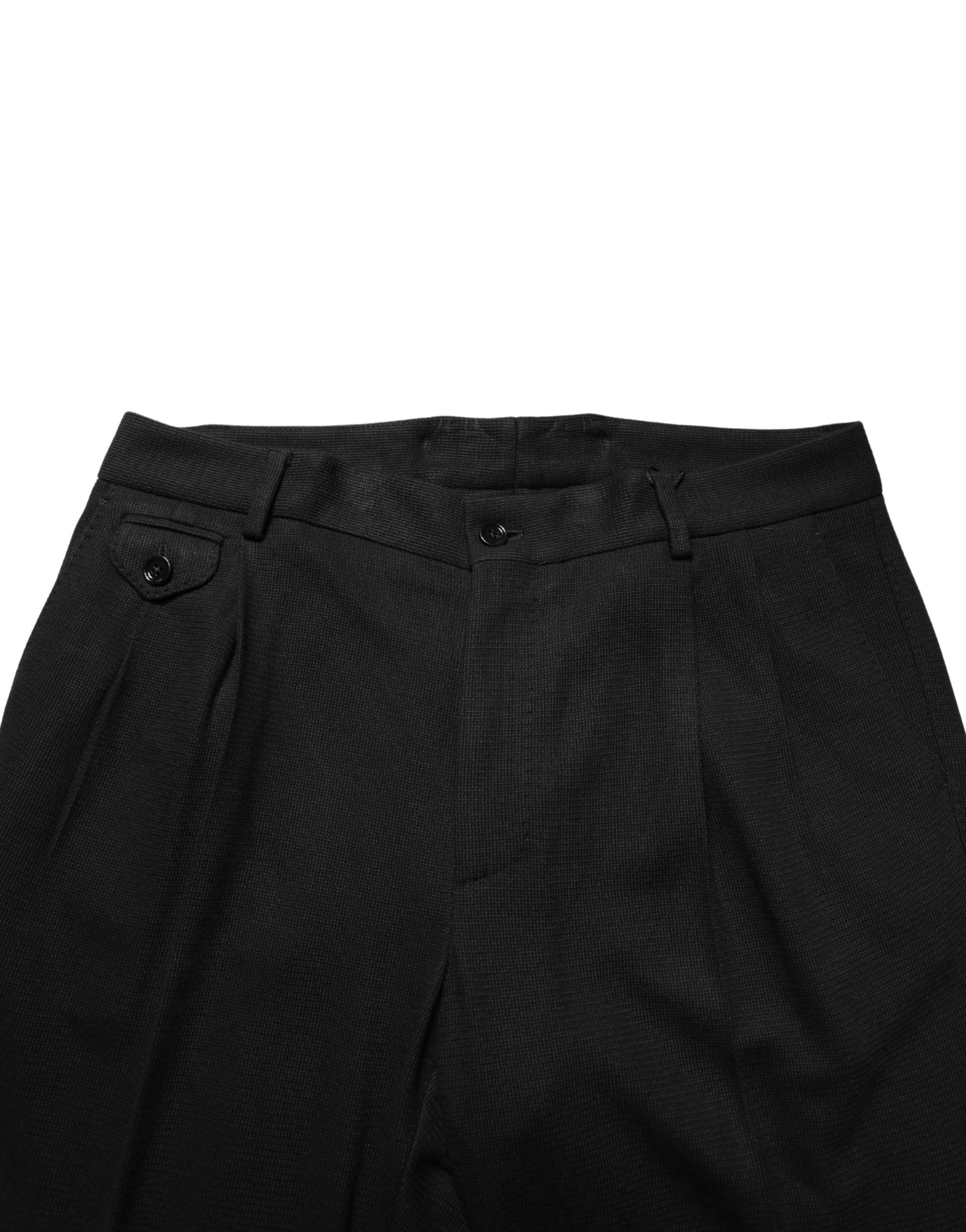 Black Wool Skinny Men Dress Trouser Pants - ventzia
