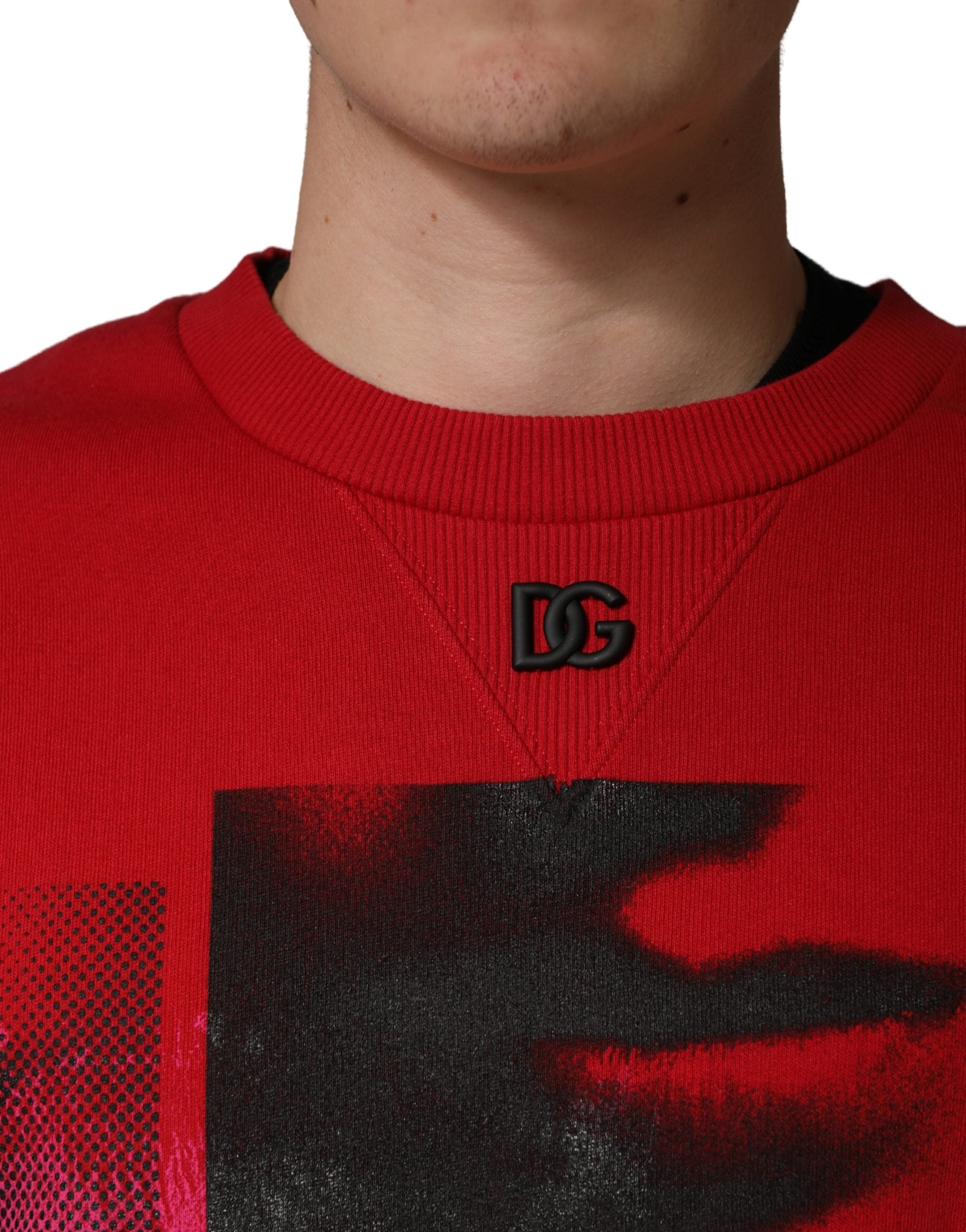 Red Graphic Crew Neck Men Sweatshirt Sweater - ventzia