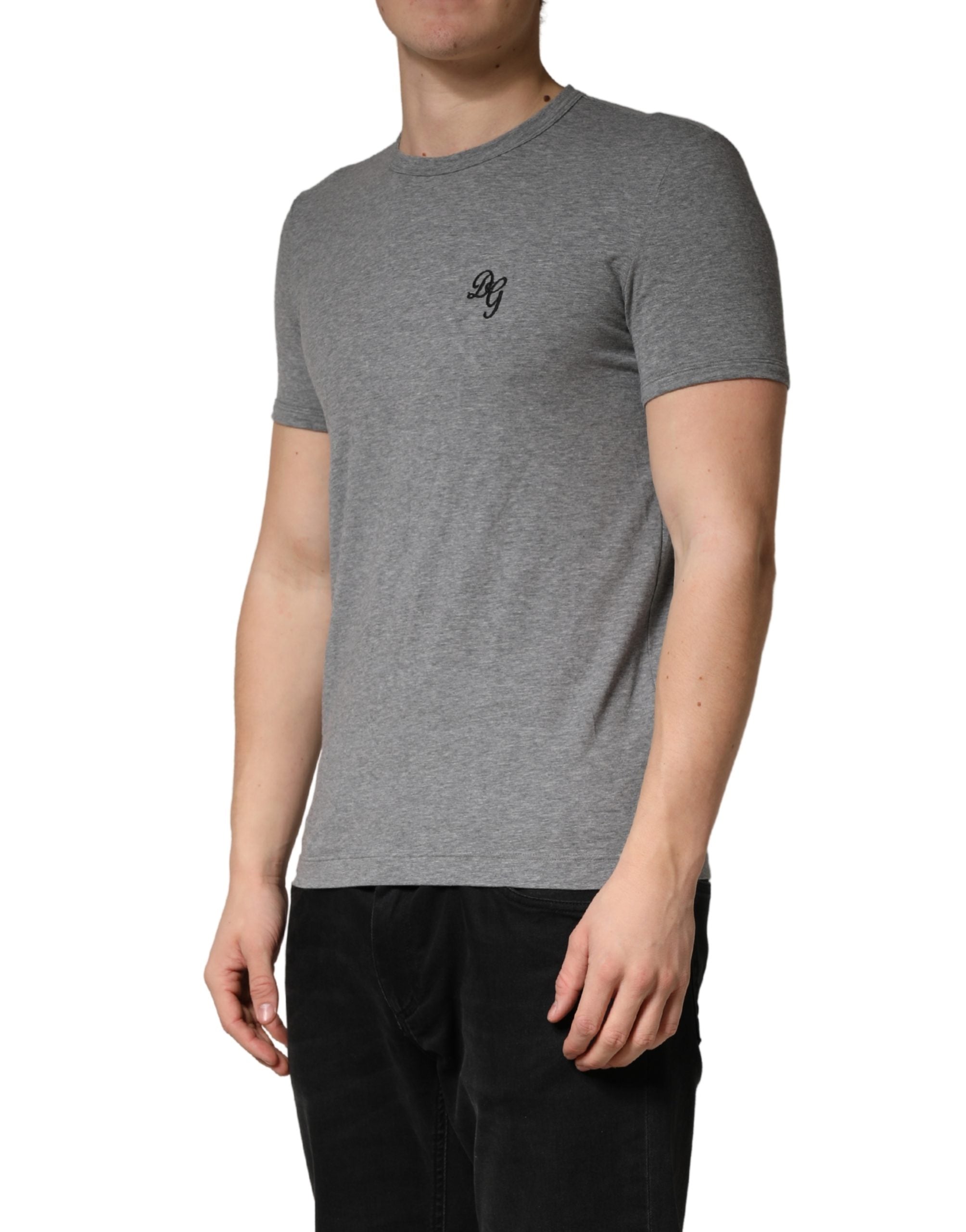 Gray DG Logo Crew Neck Men Underwear T-shirt - ventzia