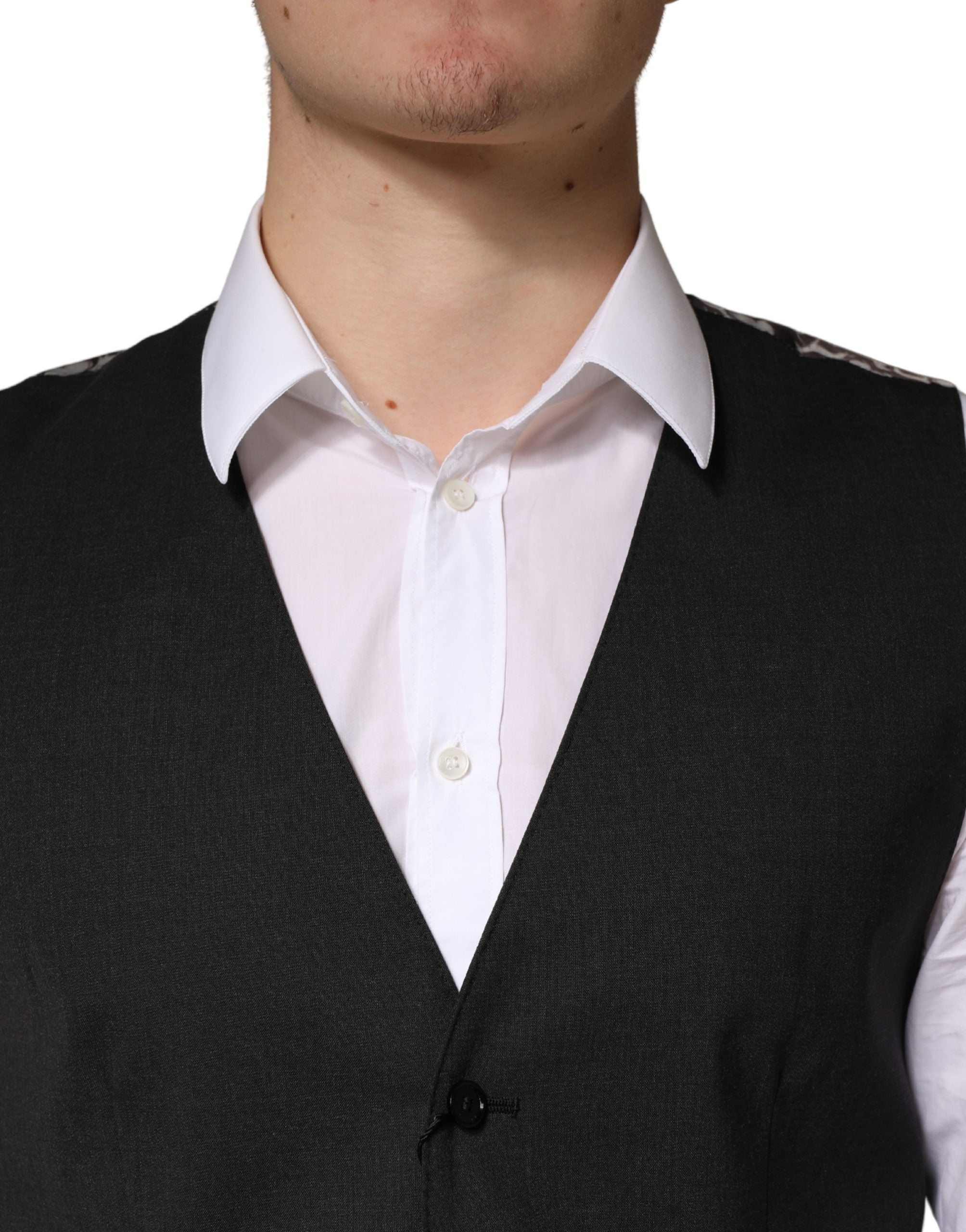 Black Wool Dress Men Formal Waistcoat Vest - ventzia
