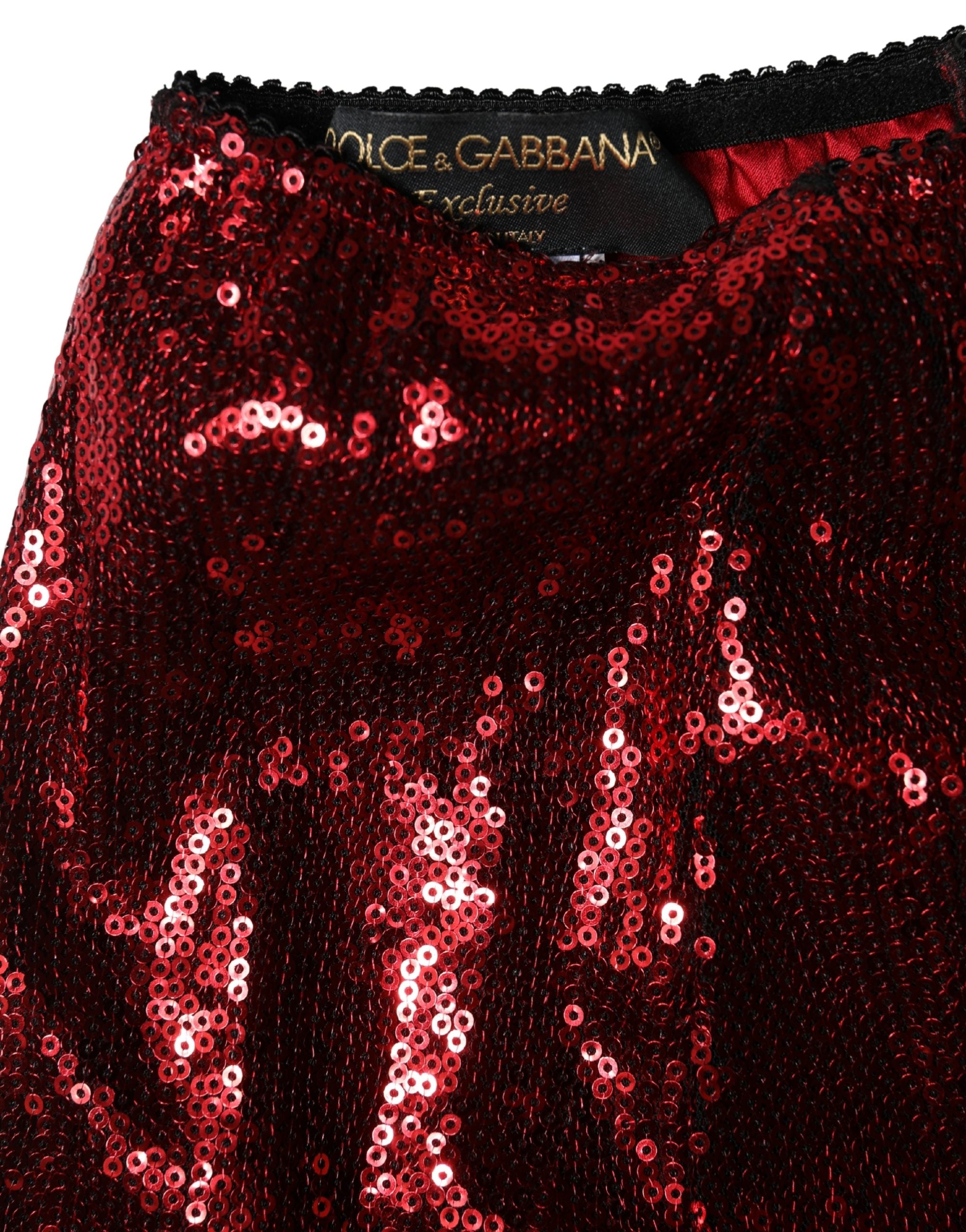 Red Sequin Embellished High Waist Girdle Underwear - ventzia