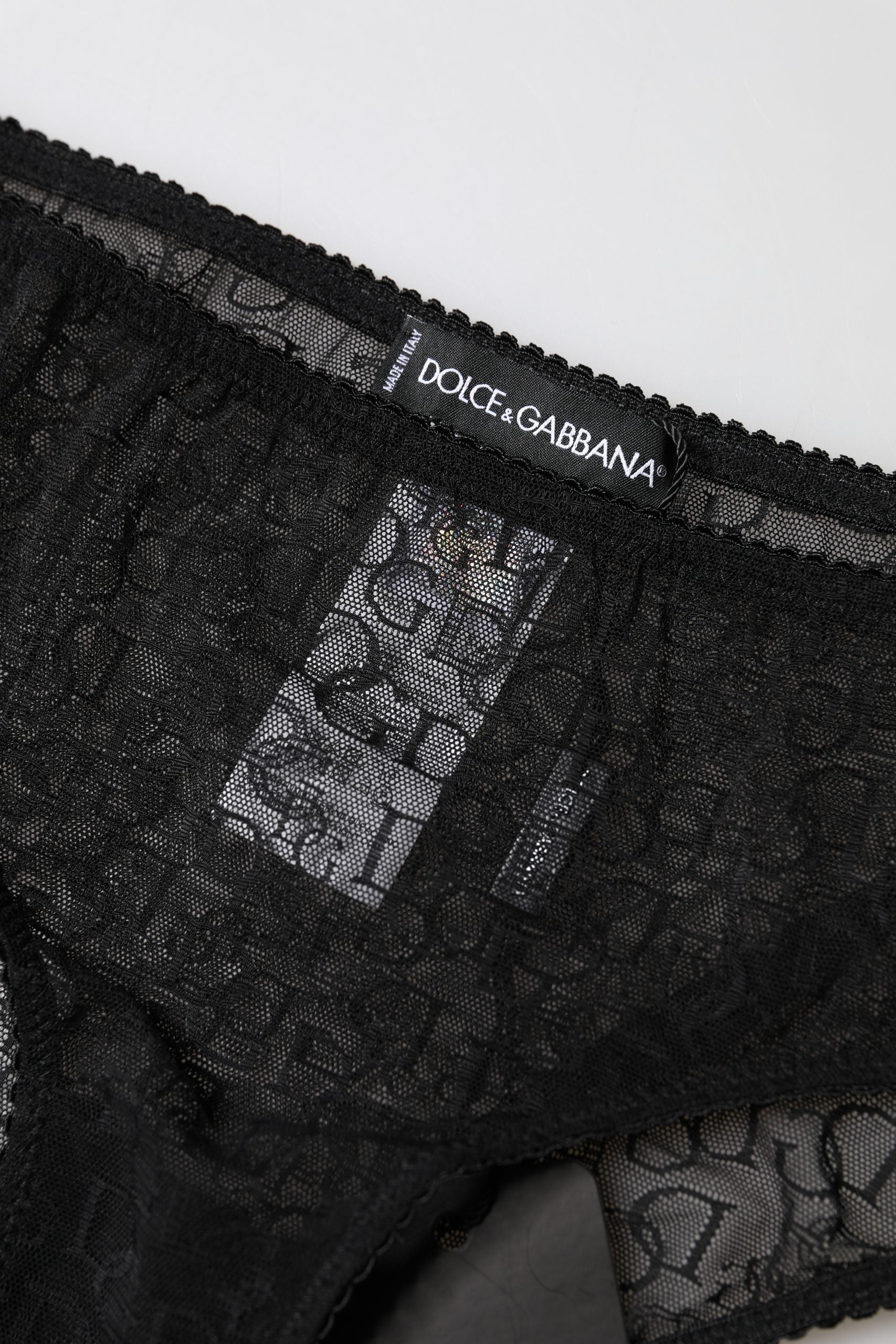 Black Nylon Stretch Mid Waist Brief Underwear - ventzia