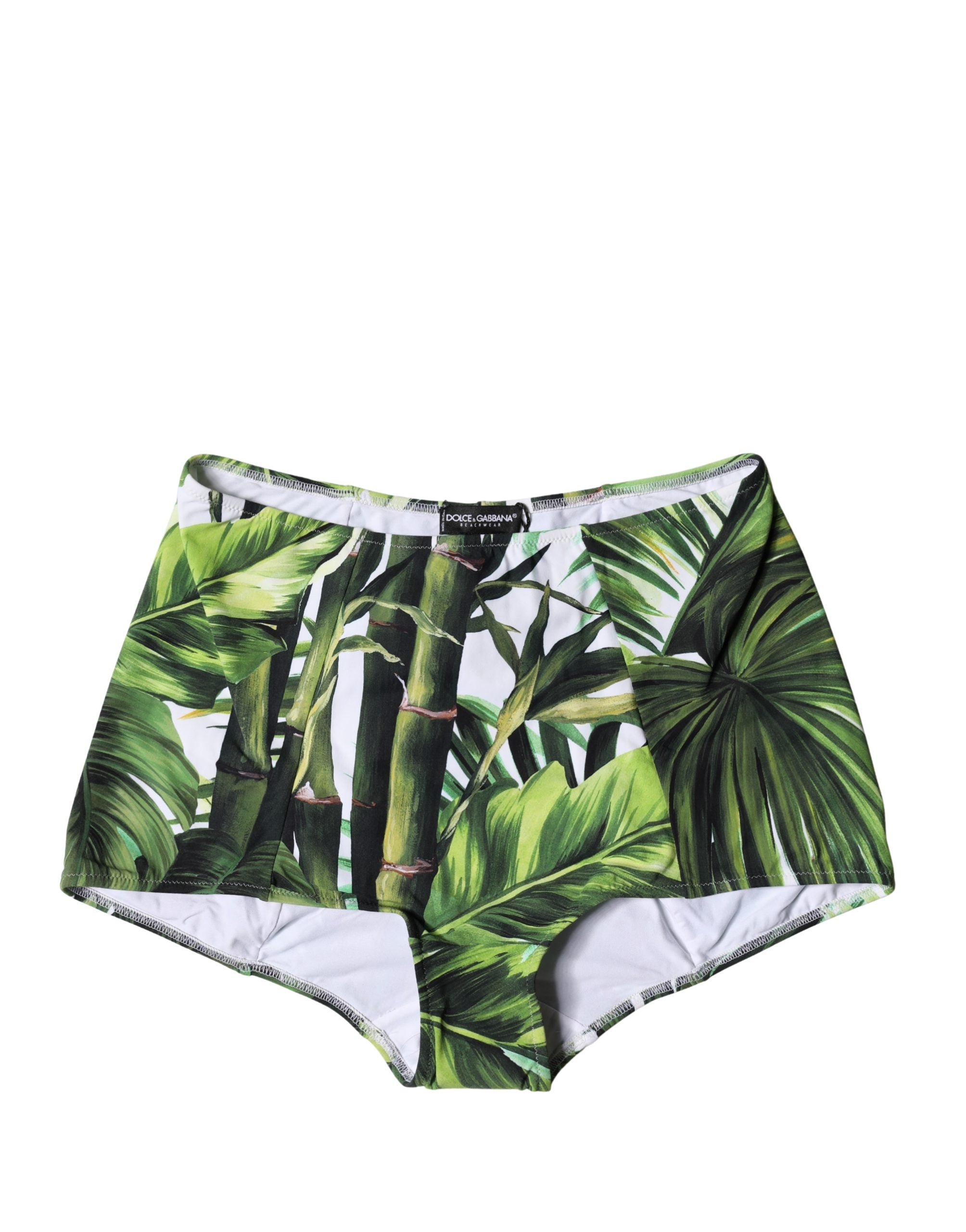 Green Leaf Print High-Waisted Girdle Underwear - ventzia