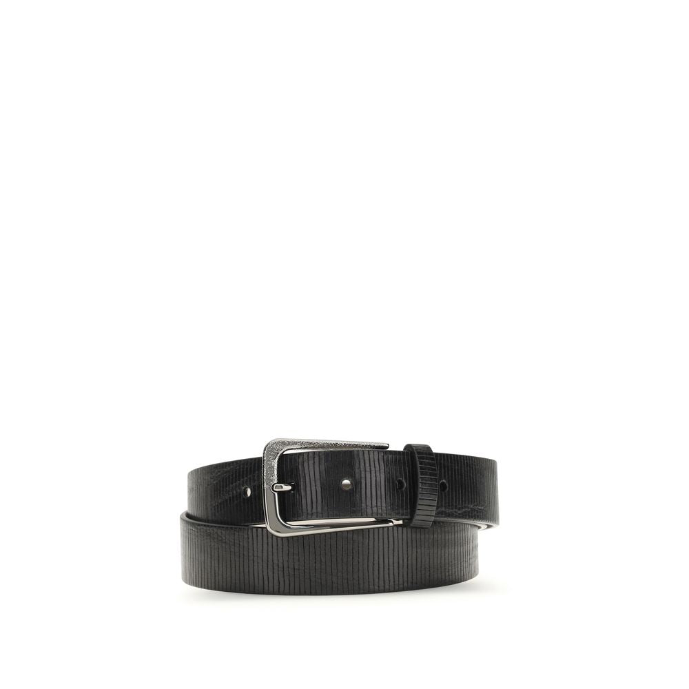 Black Calf Leather Bos Taurus Regular Belt - ventzia