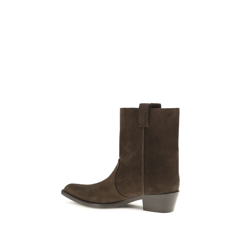 Brown Calf Leather Bos Taurus Ankle Boots - ventzia