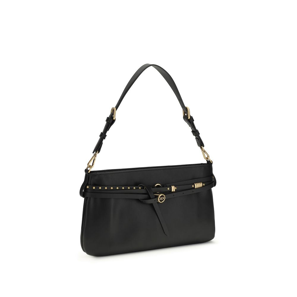 Black Calf Leather Bos Taurus Shoulder Bag - ventzia