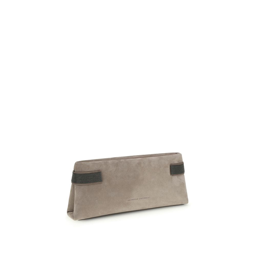 Gray Calf Leather Bos Taurus Clutch Bag - ventzia