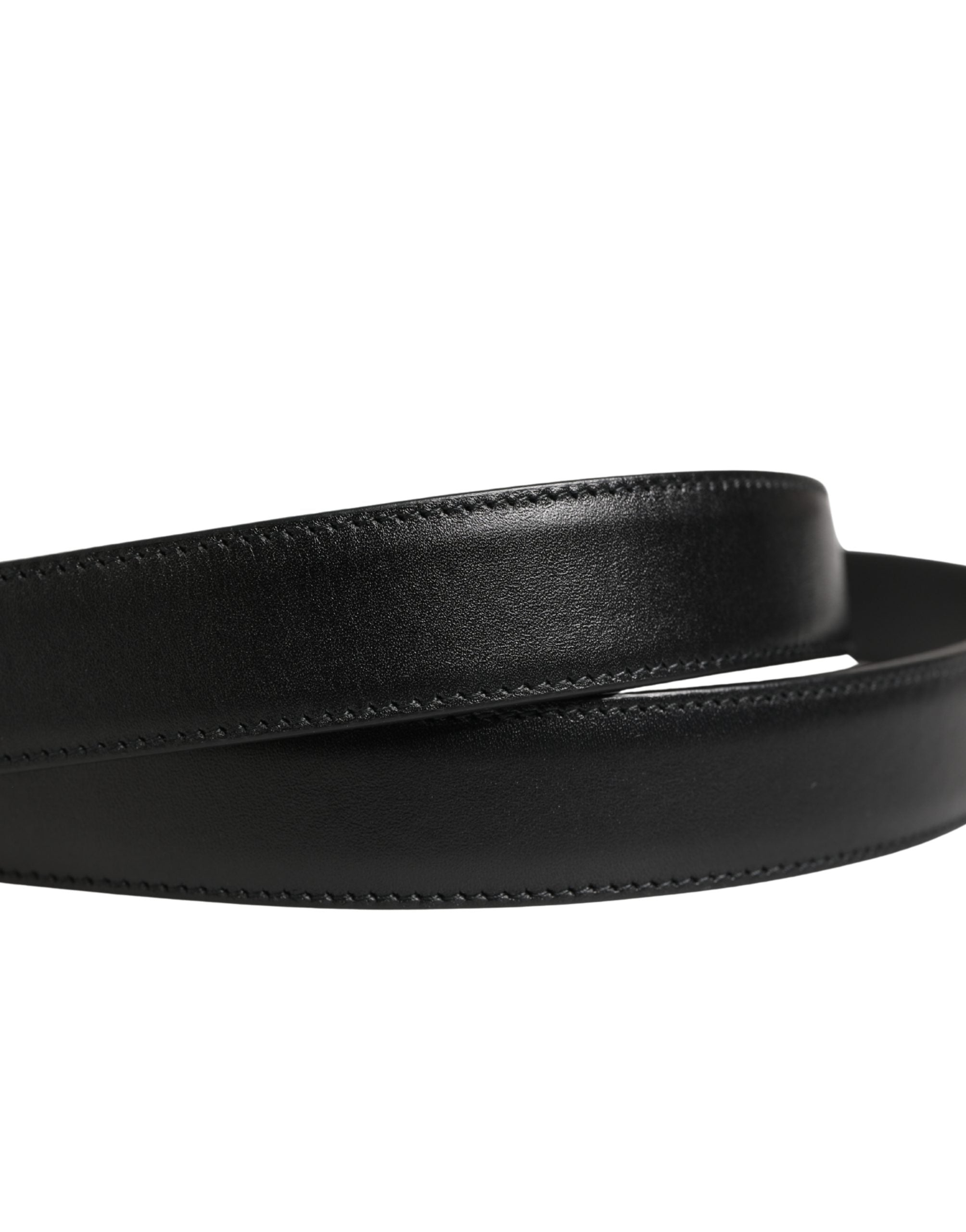 Men Black Classic Leather Metal Buckle Belt - ventzia