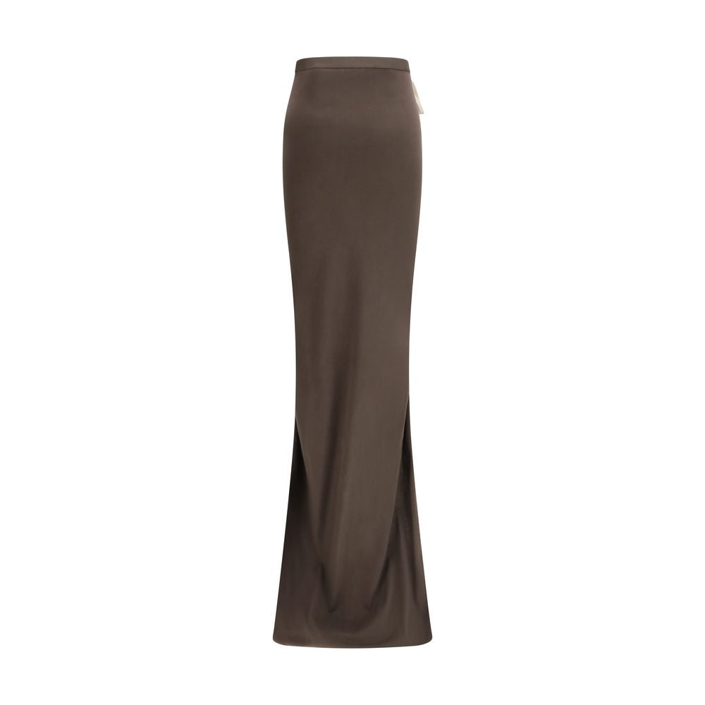 Brown Cotton Long Skirt - ventzia