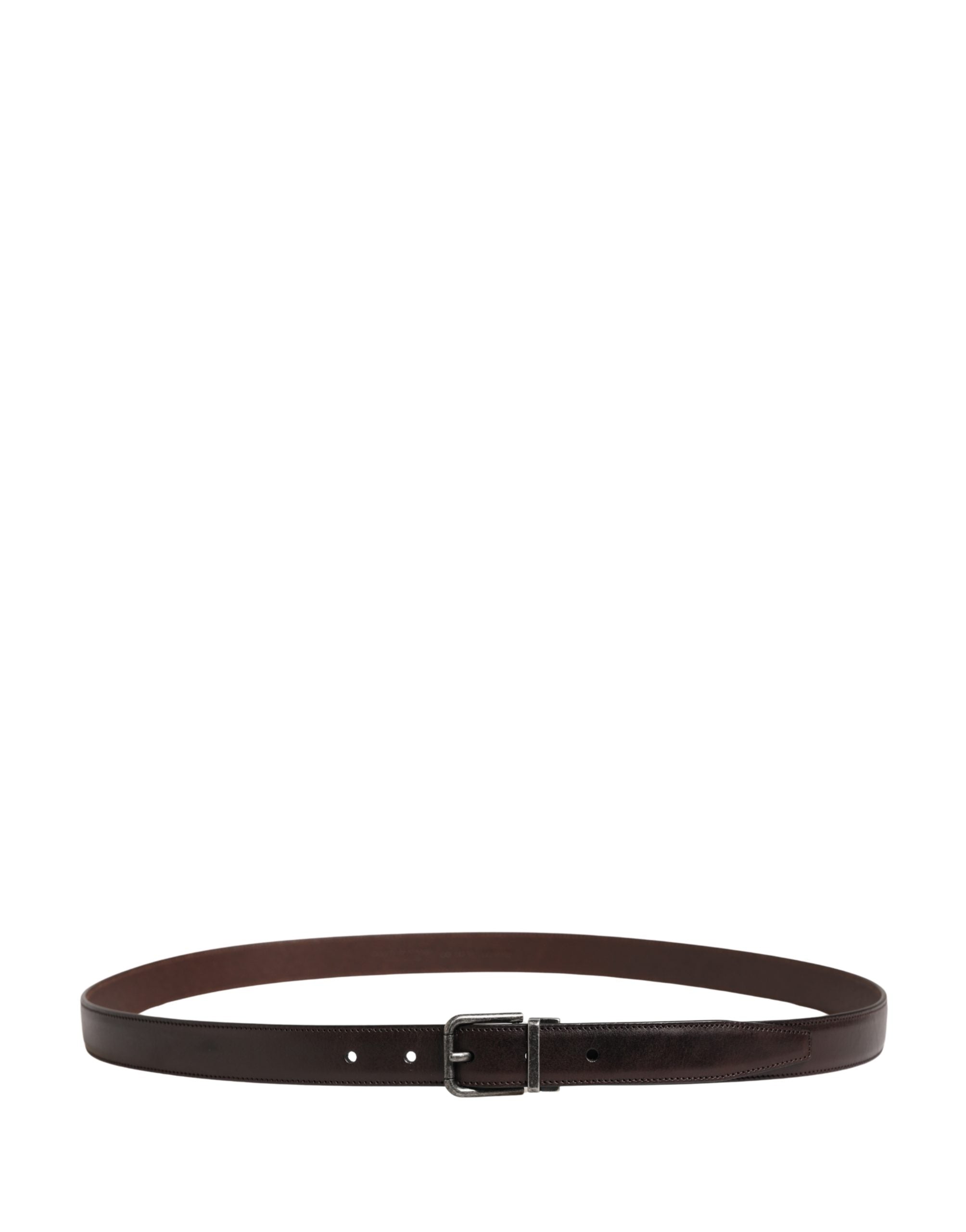 Men Brown Classic Leather Metal Buckle Belt - ventzia