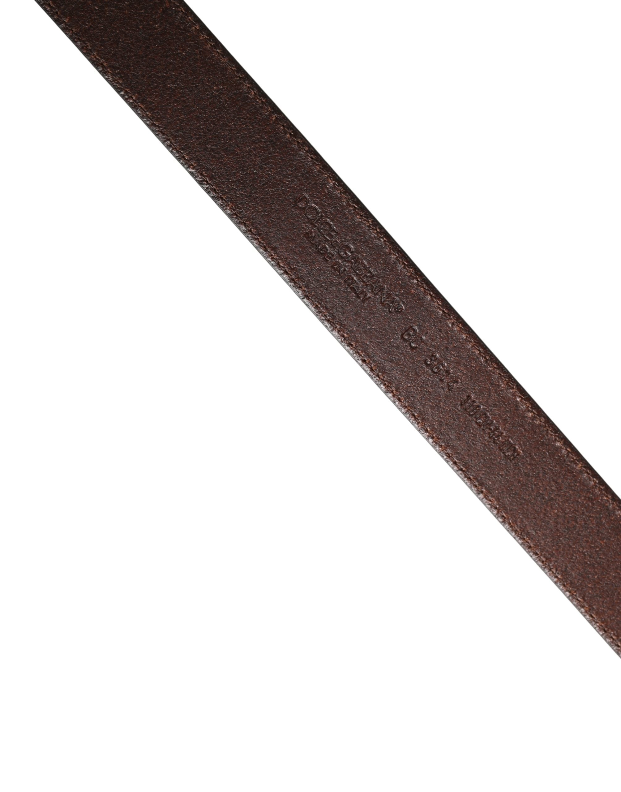 Men Brown Classic Leather Metal Buckle Belt - ventzia