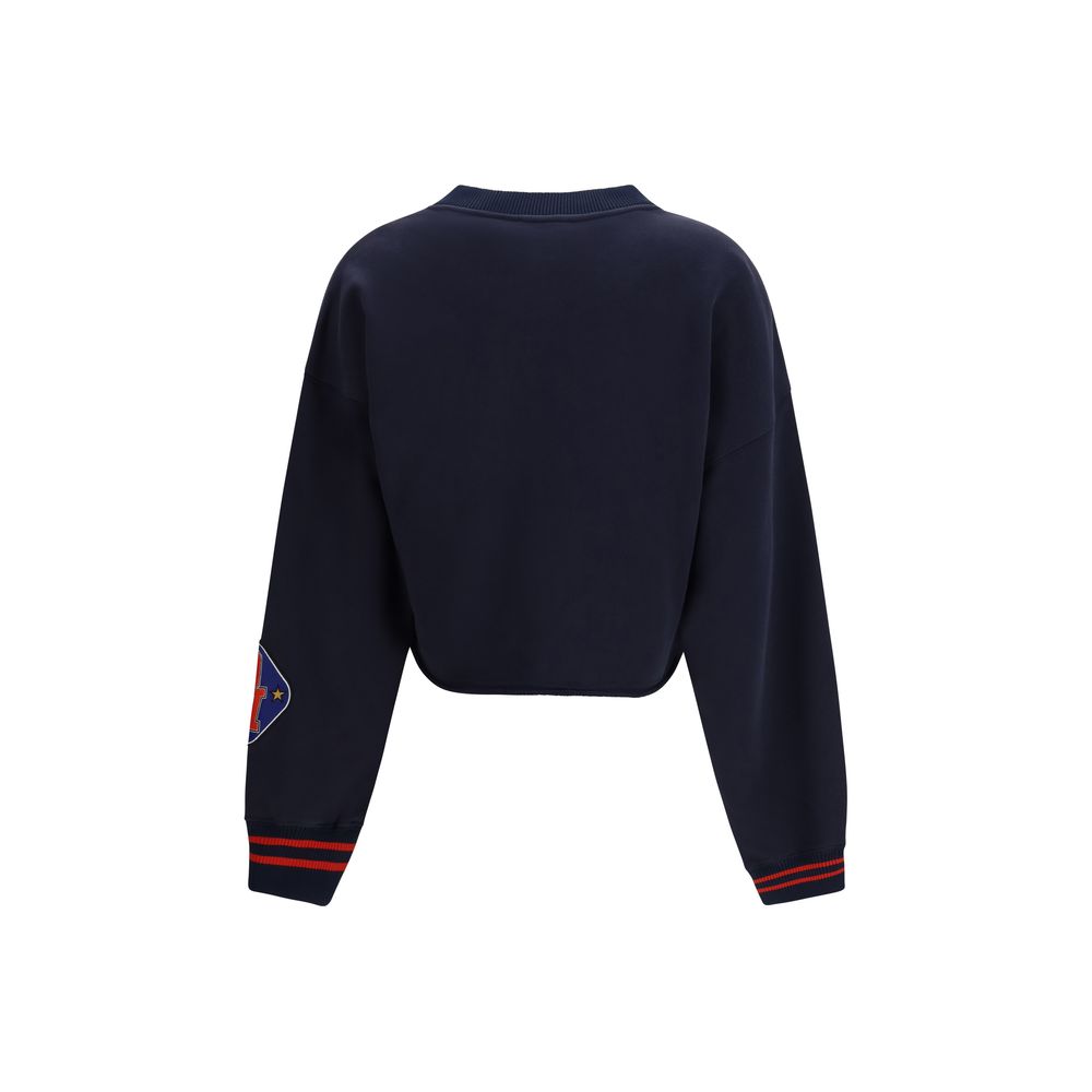 Blue Cotton Sweatshirt - ventzia