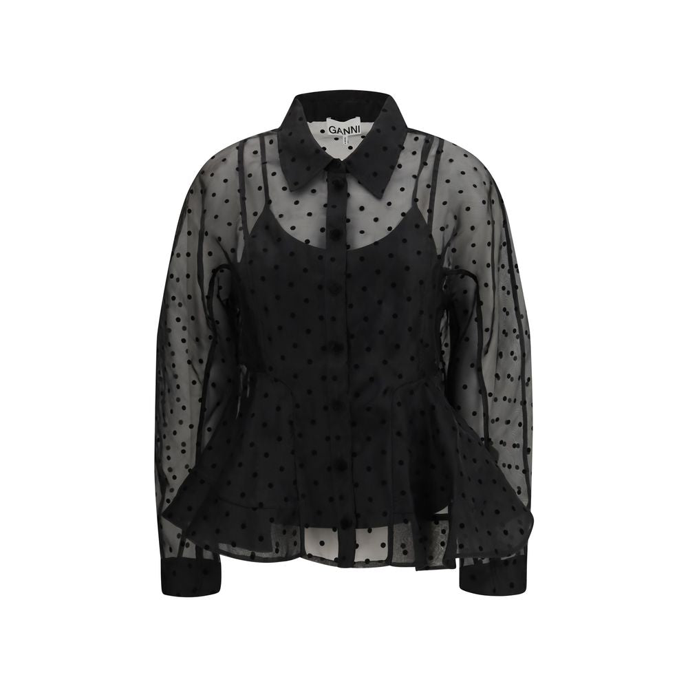 Black Recycled Polyester Pattern Shirt - ventzia