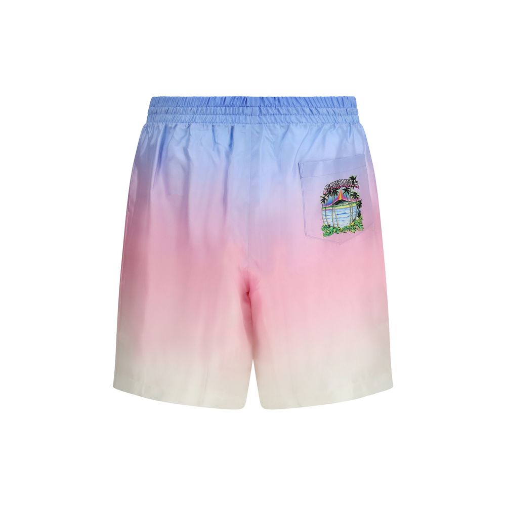 Multicolor Silk Bermuda Shorts - ventzia