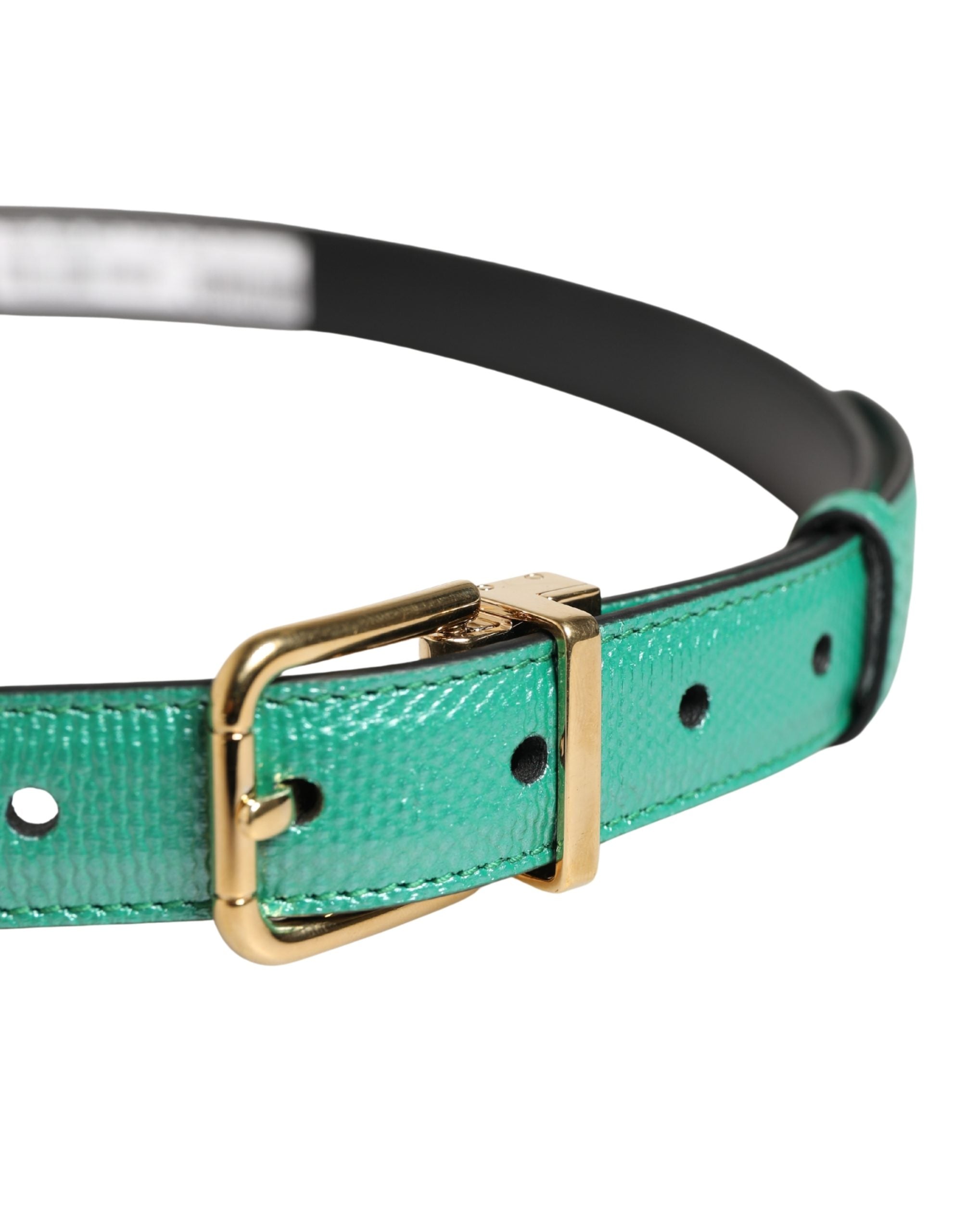 Men Green Classic Leather Metal Buckle Belt - ventzia