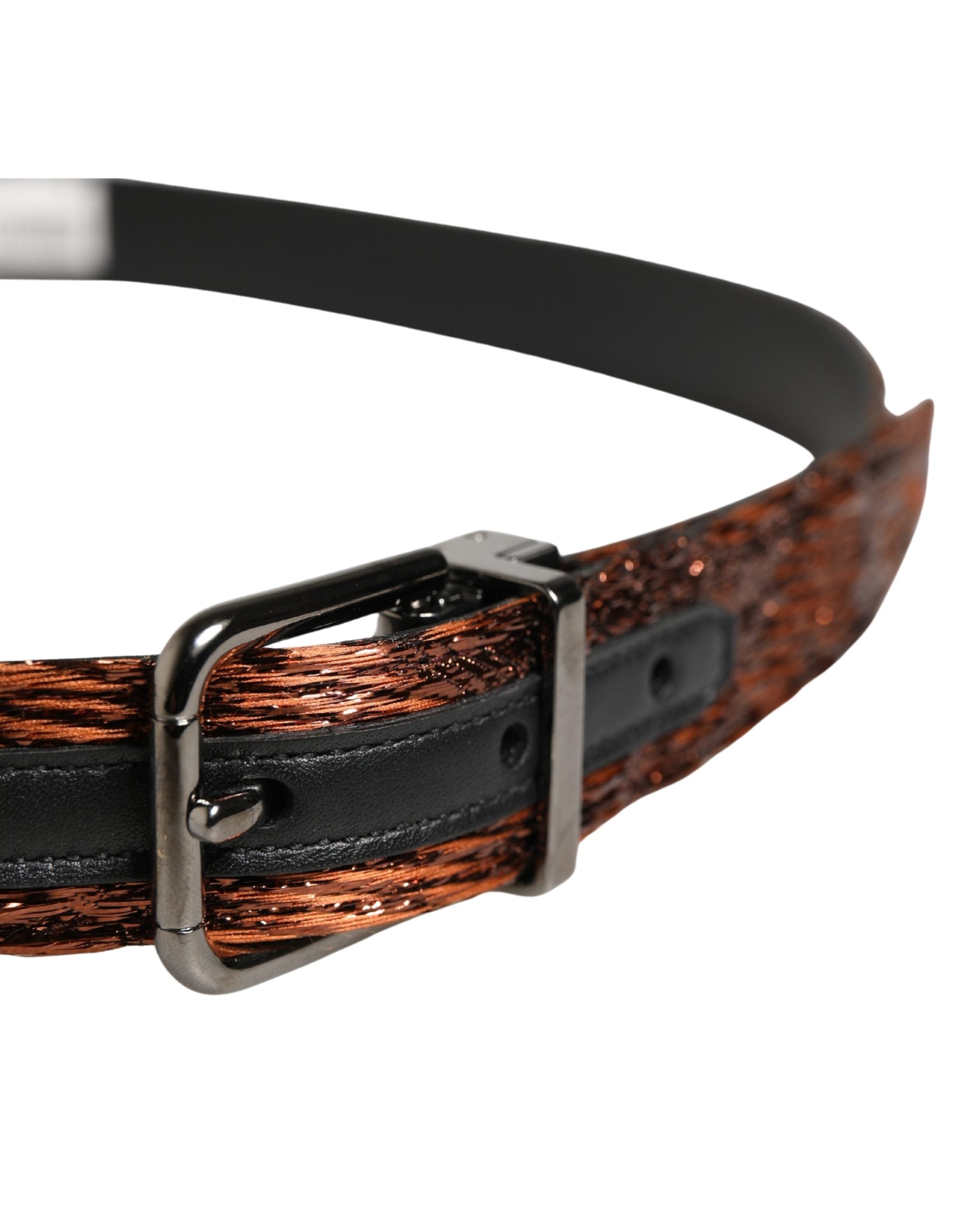 Men Brown Classic Polyester Metal Buckle Belt - ventzia