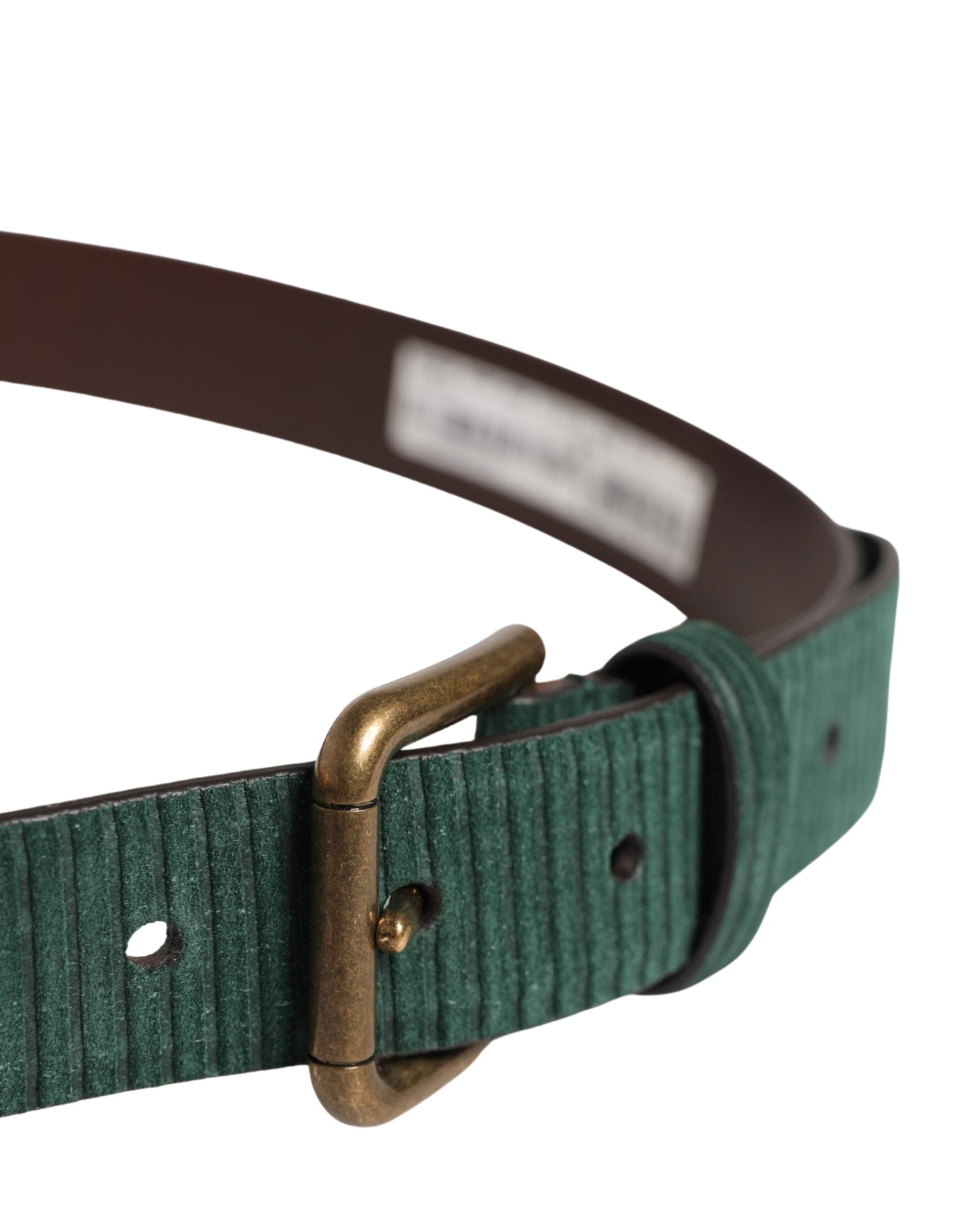 Men Green Velvet Leather Metal Buckle Belt - ventzia