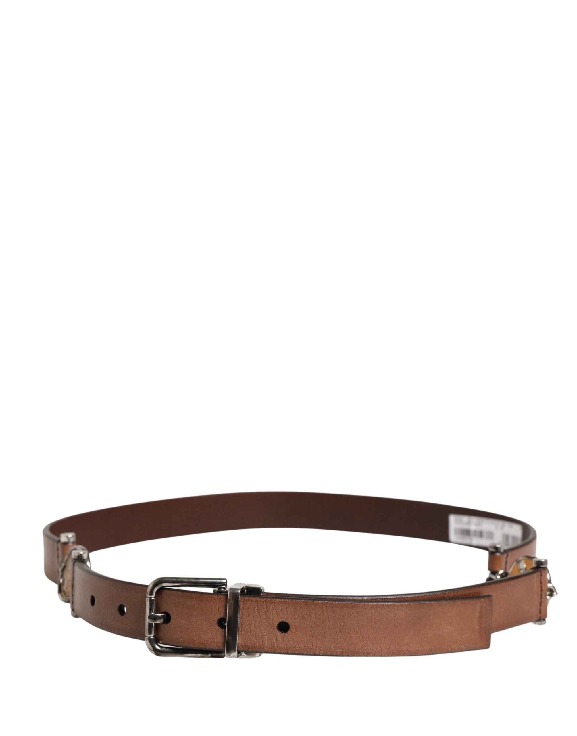 Men Brown Classic Leather Metal Buckle Belt - ventzia