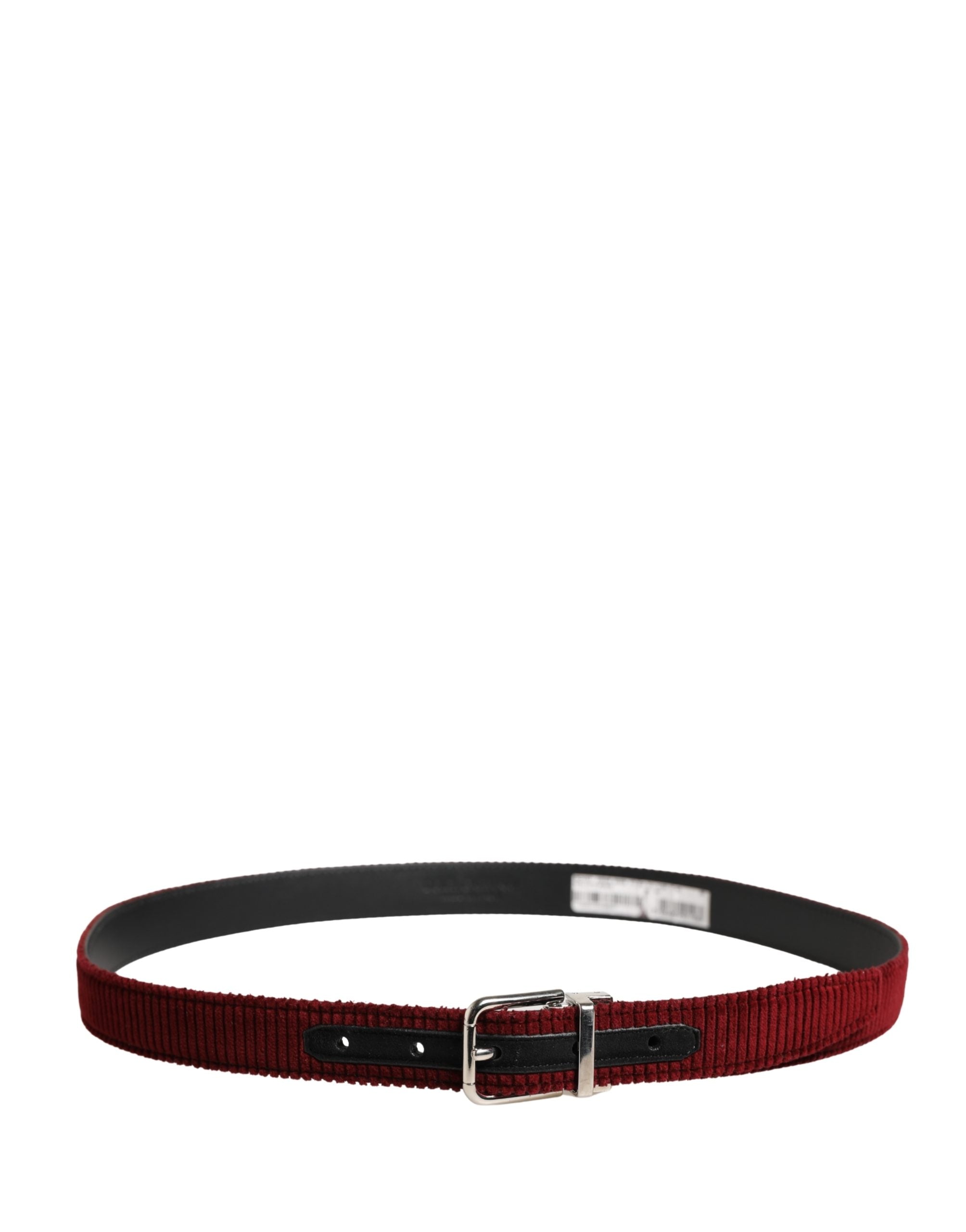 Men Red Velvet Leather Metal Buckle Belt - ventzia