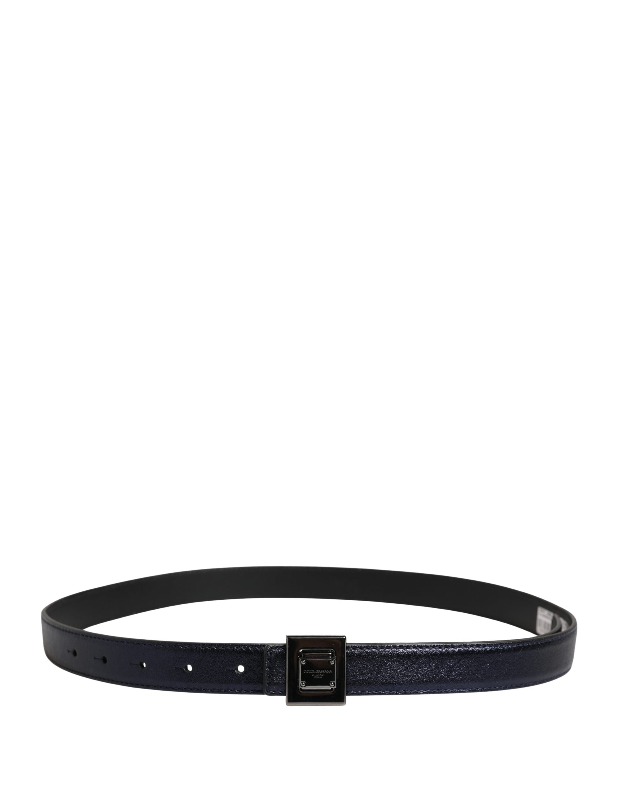 Men Black Classic Leather Square Buckle Belt - ventzia