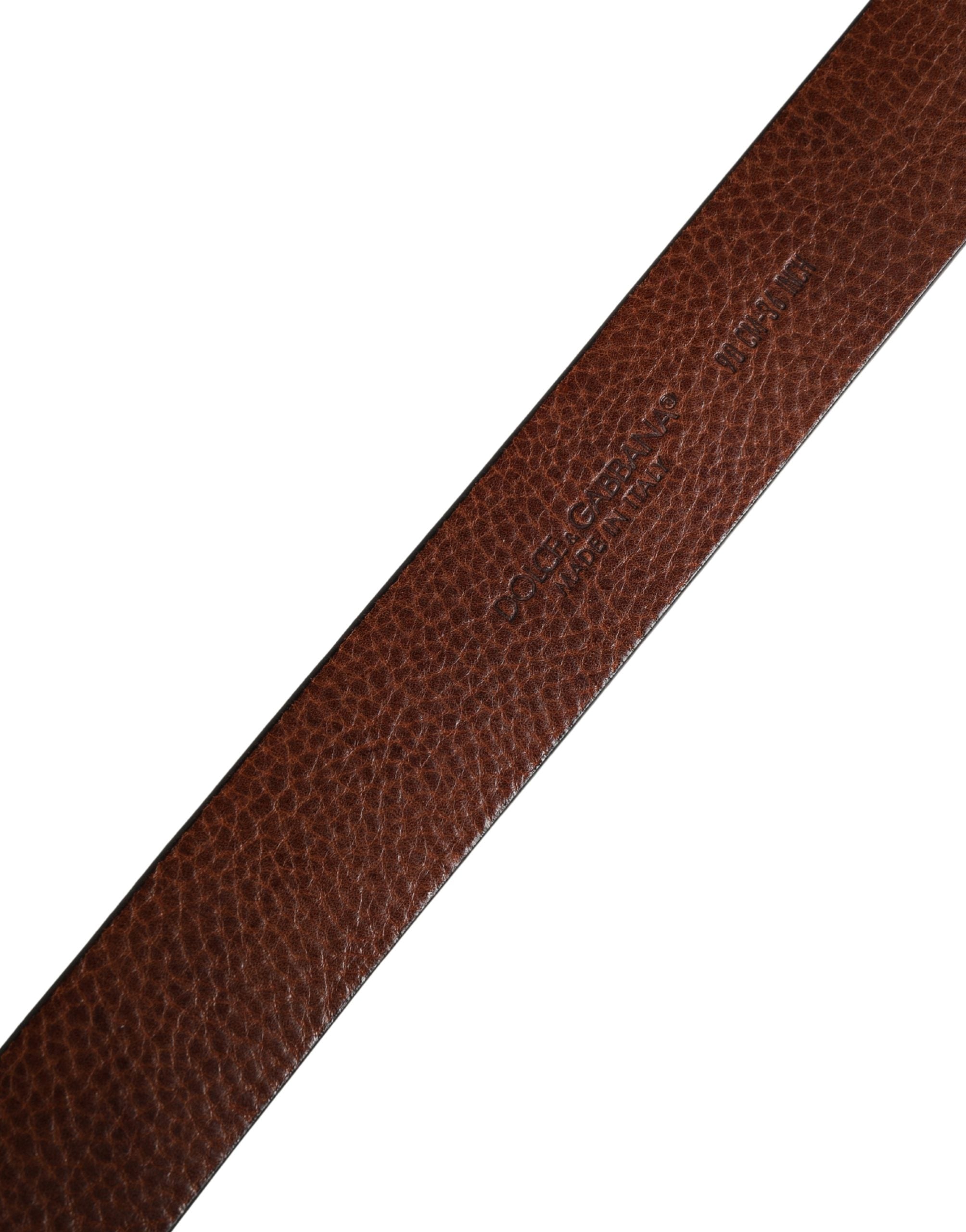 Men Brown Classic Leather Metal Buckle Belt - ventzia