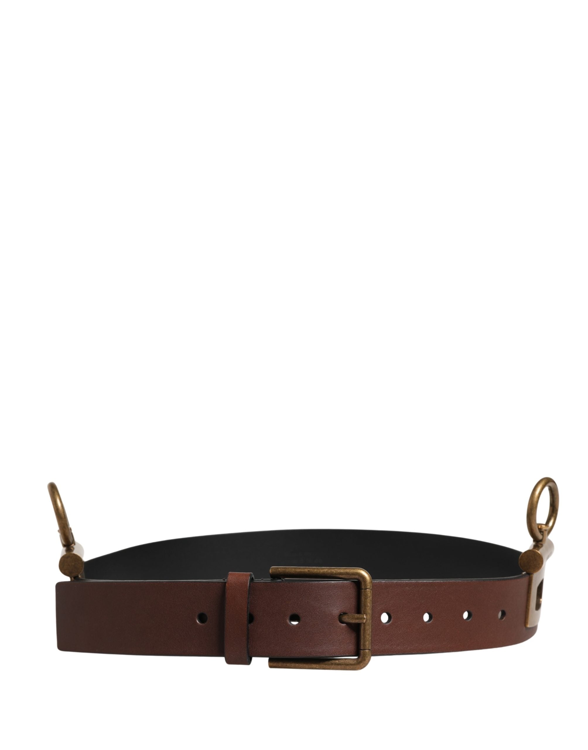 Men Brown Classic Leather Metal Buckle Belt - ventzia