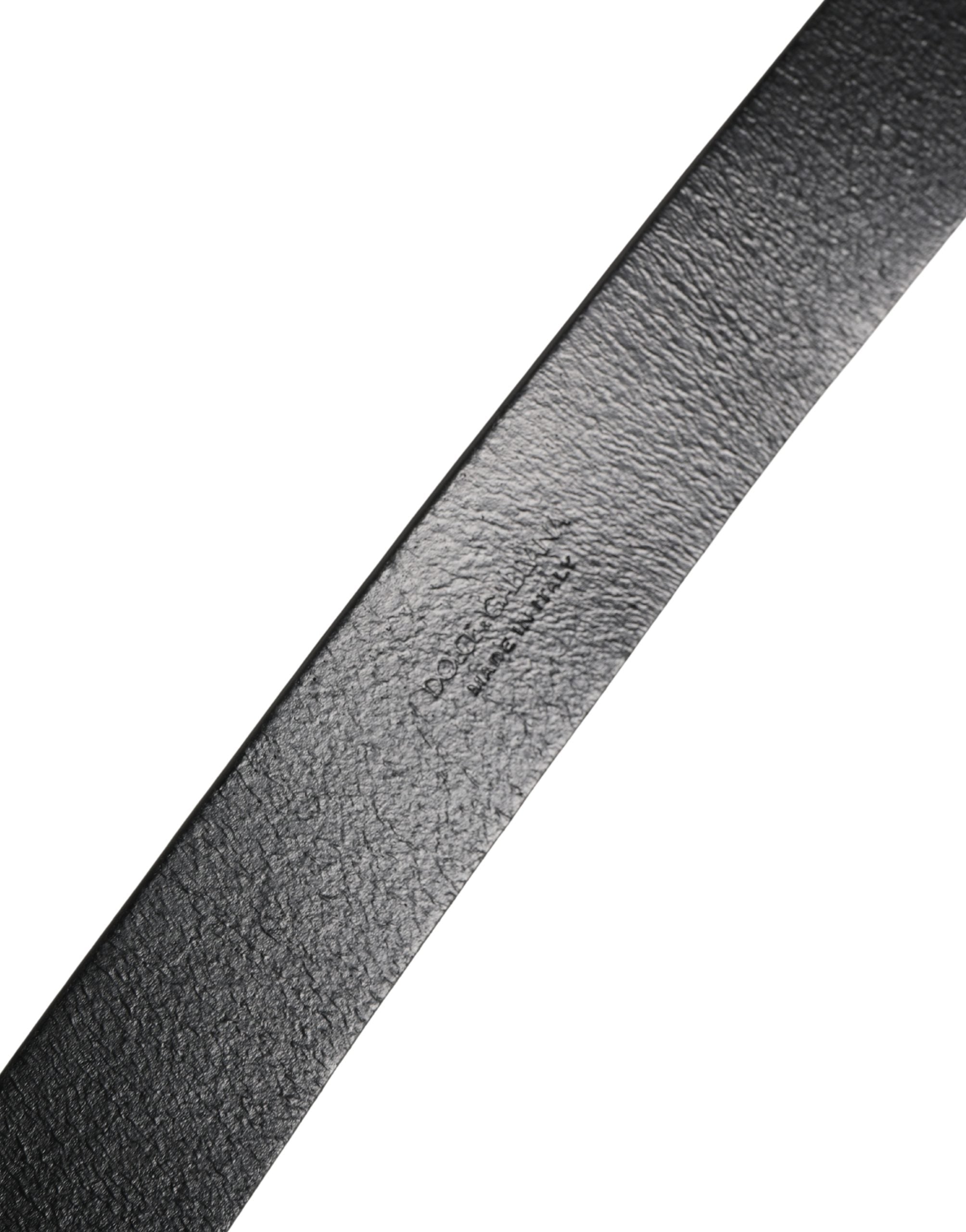 Black Calf Leather Silver Metal Buckle Belt - ventzia