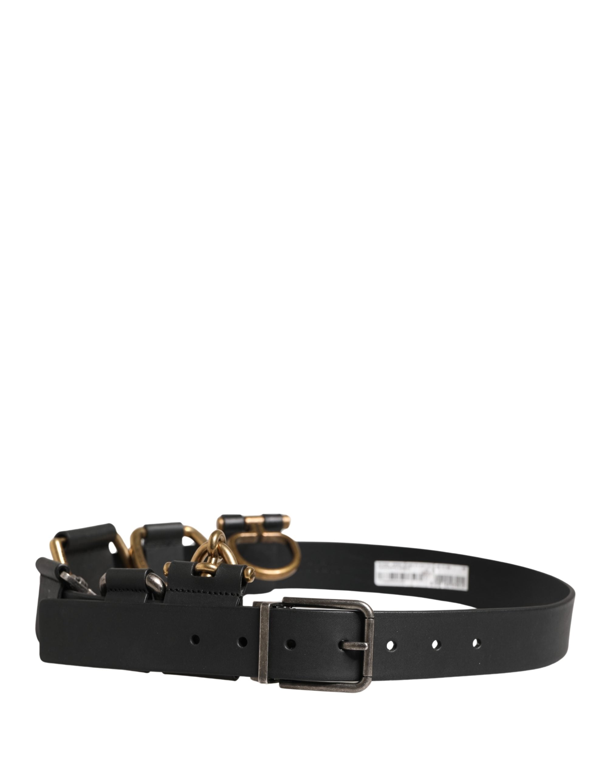 Men Black Classic Leather Metal Buckle Belt - ventzia