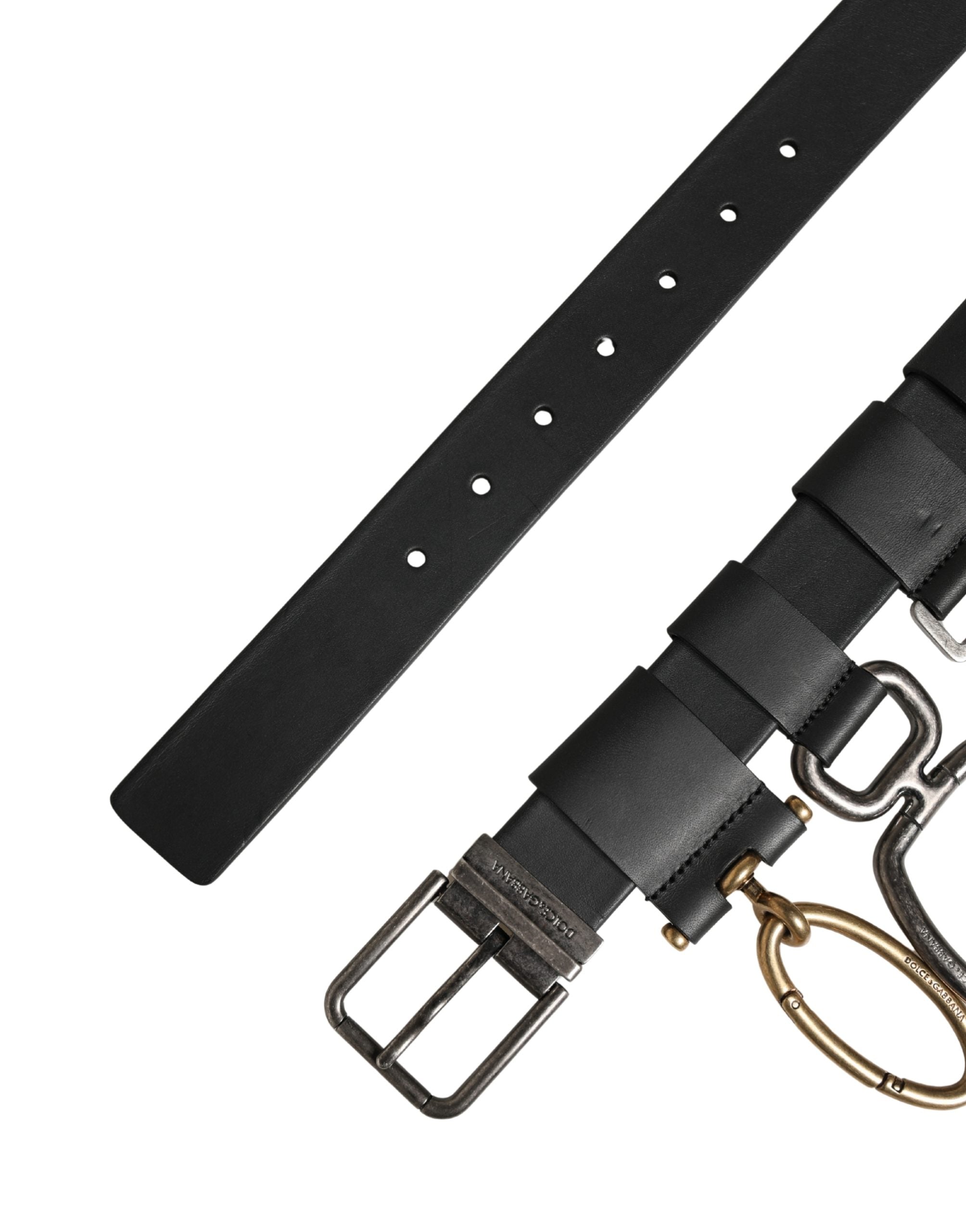 Men Black Classic Leather Metal Buckle Belt - ventzia