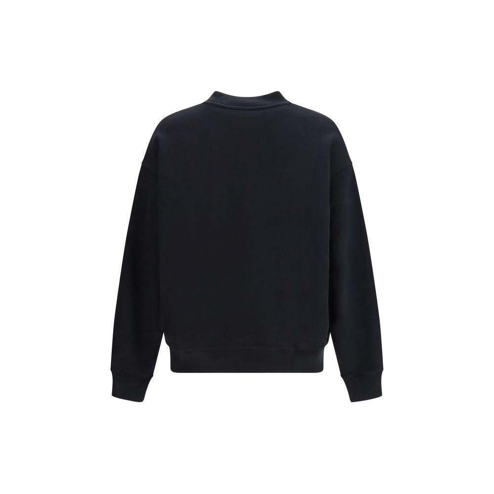 Black Cotton Sweatshirt - ventzia