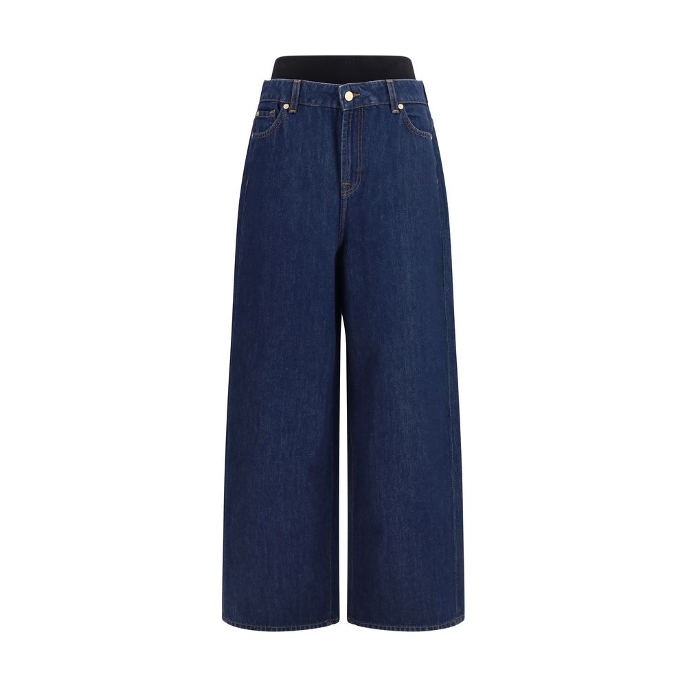 Blue Cotton Relaxed Fit Jeans - ventzia